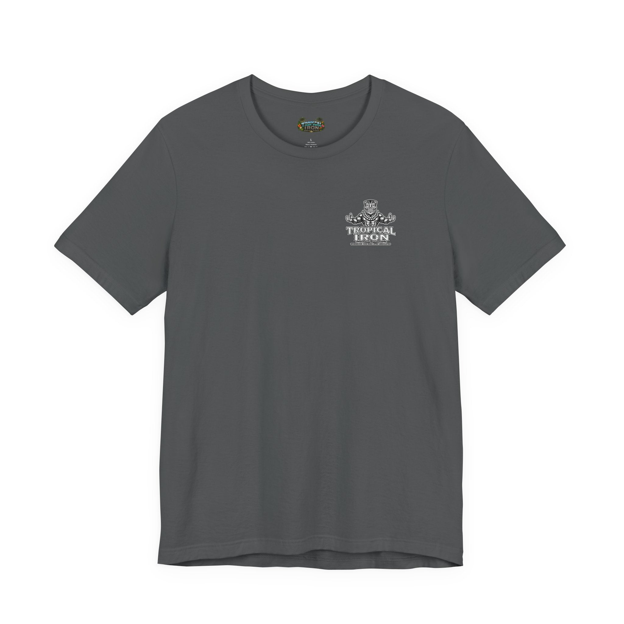 Tropical Island Crewneck Tee — 'Paradise Strong' Graphic T-Shirt