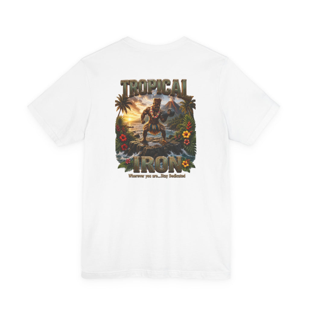 Tropical Iron Graphic Tee — Hawaiian Surf Vintage Sunset Shirt