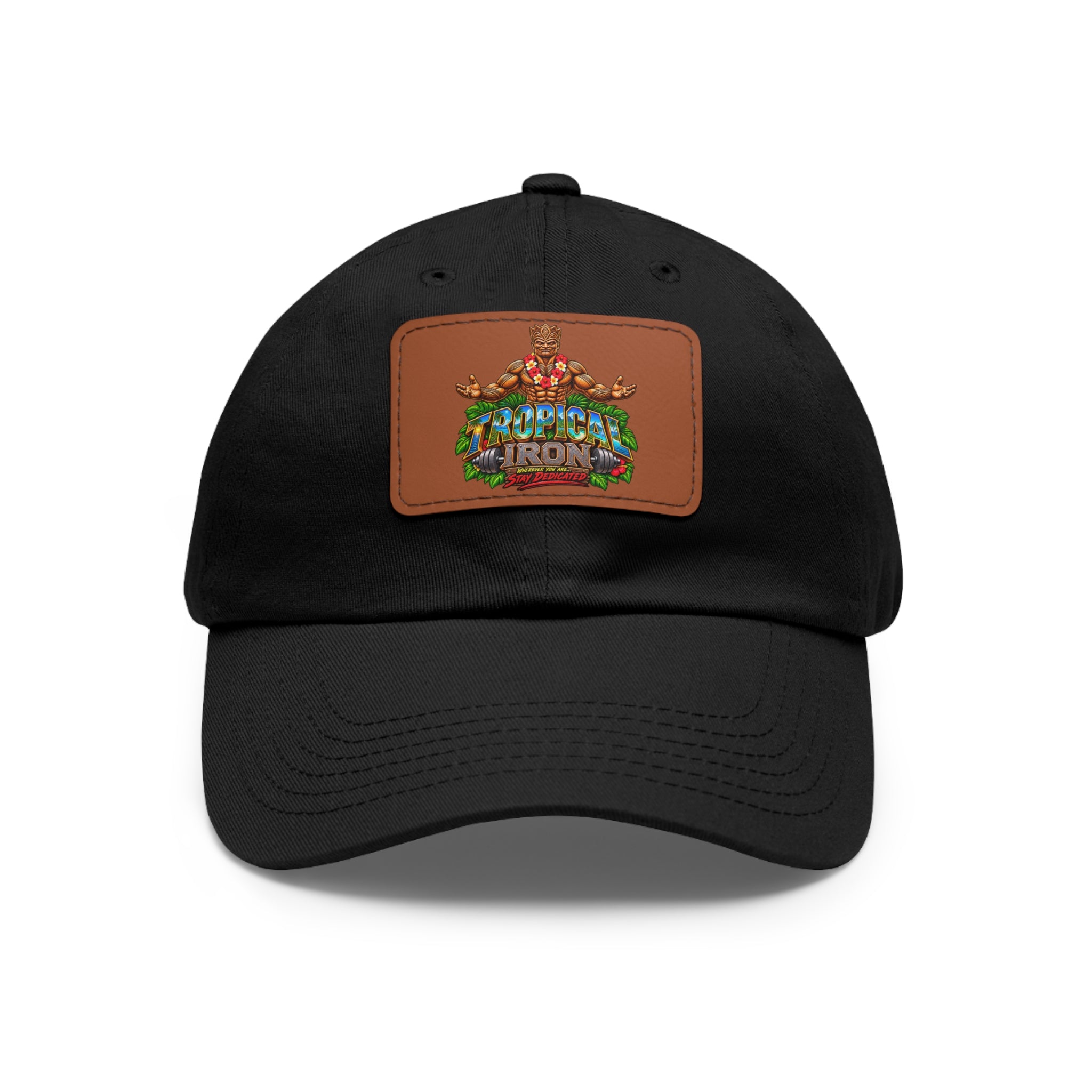 Dad Hat — Rustic Leather Patch 'Tactical Iron' Logo Cap