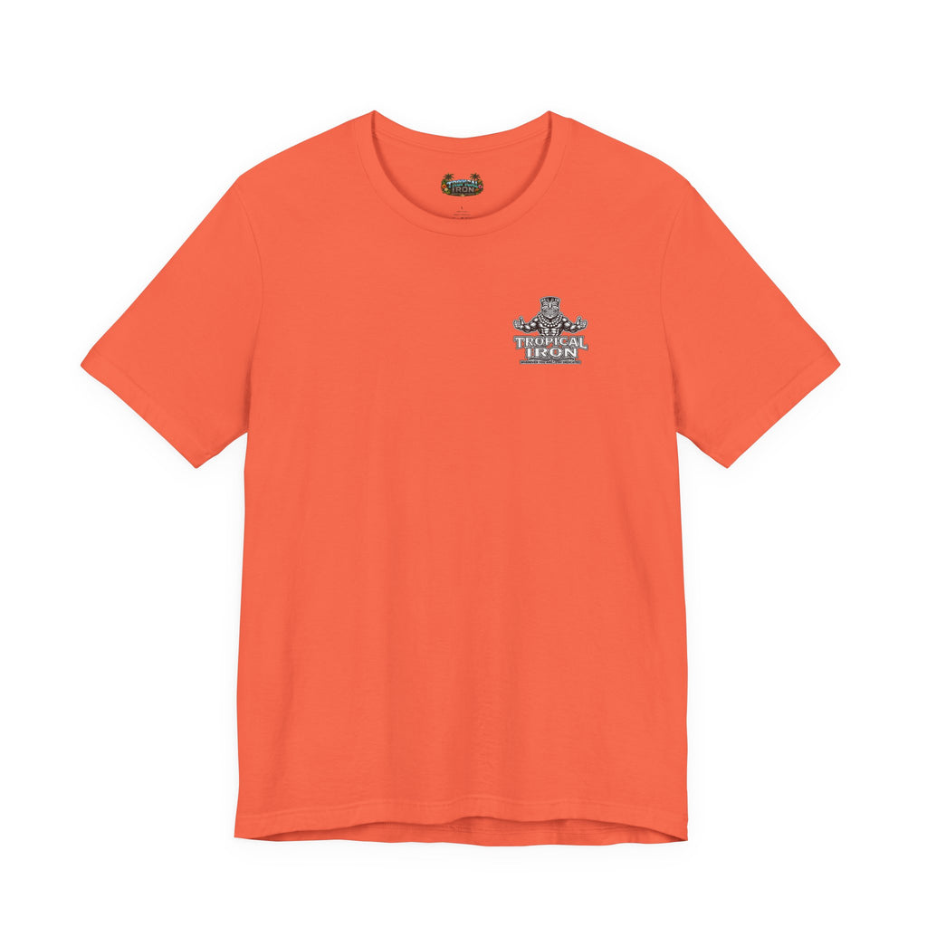 Tropical Iron Muscle T-Shirt — Vintage Hawaiian Weightlifting Tee  single pose