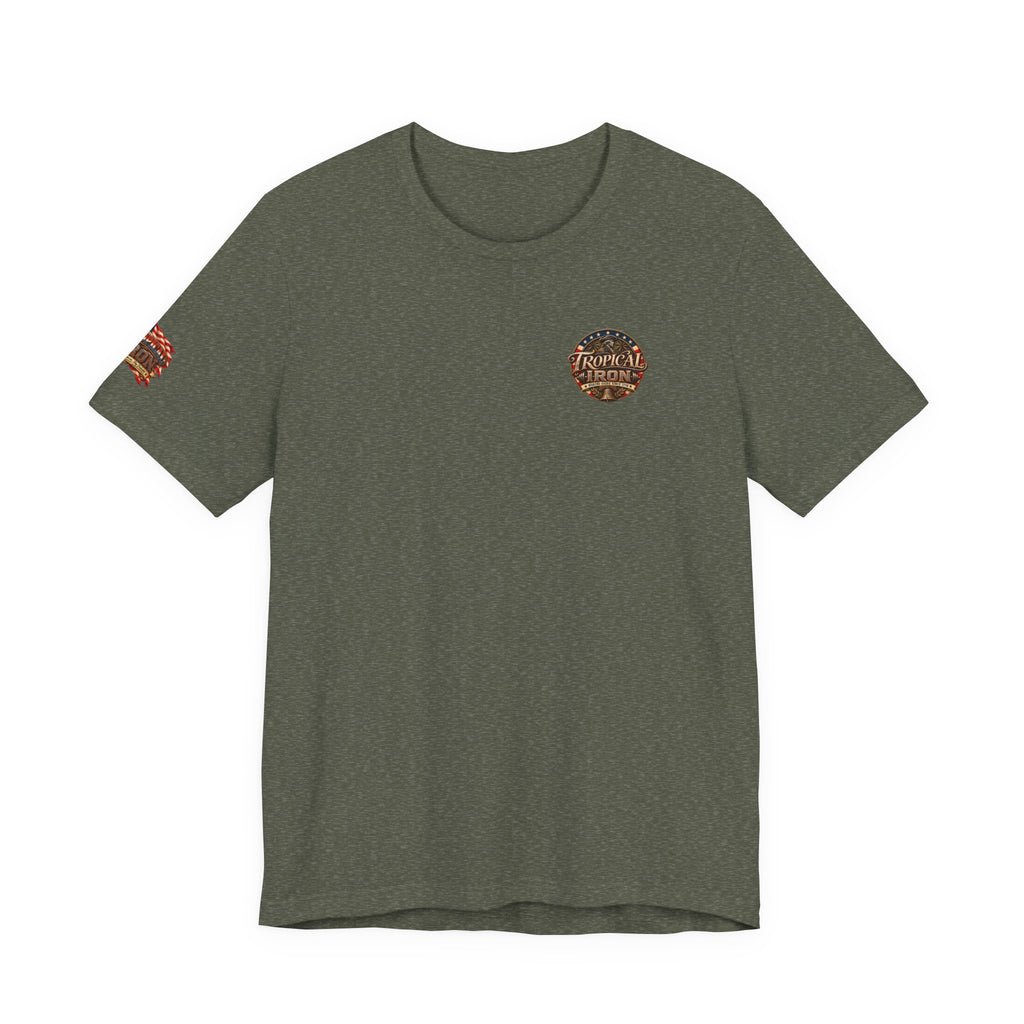 Minutemen 'Never Skip Leg Day' Tee - Patriotic Revolution 1776 Back Print