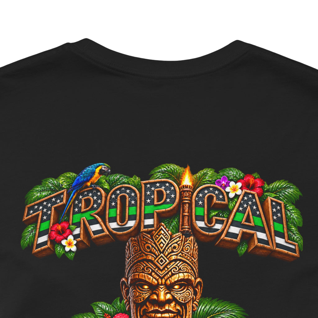Tropical Strength Gym Tee — "Stay Dedicated" T-Shirt