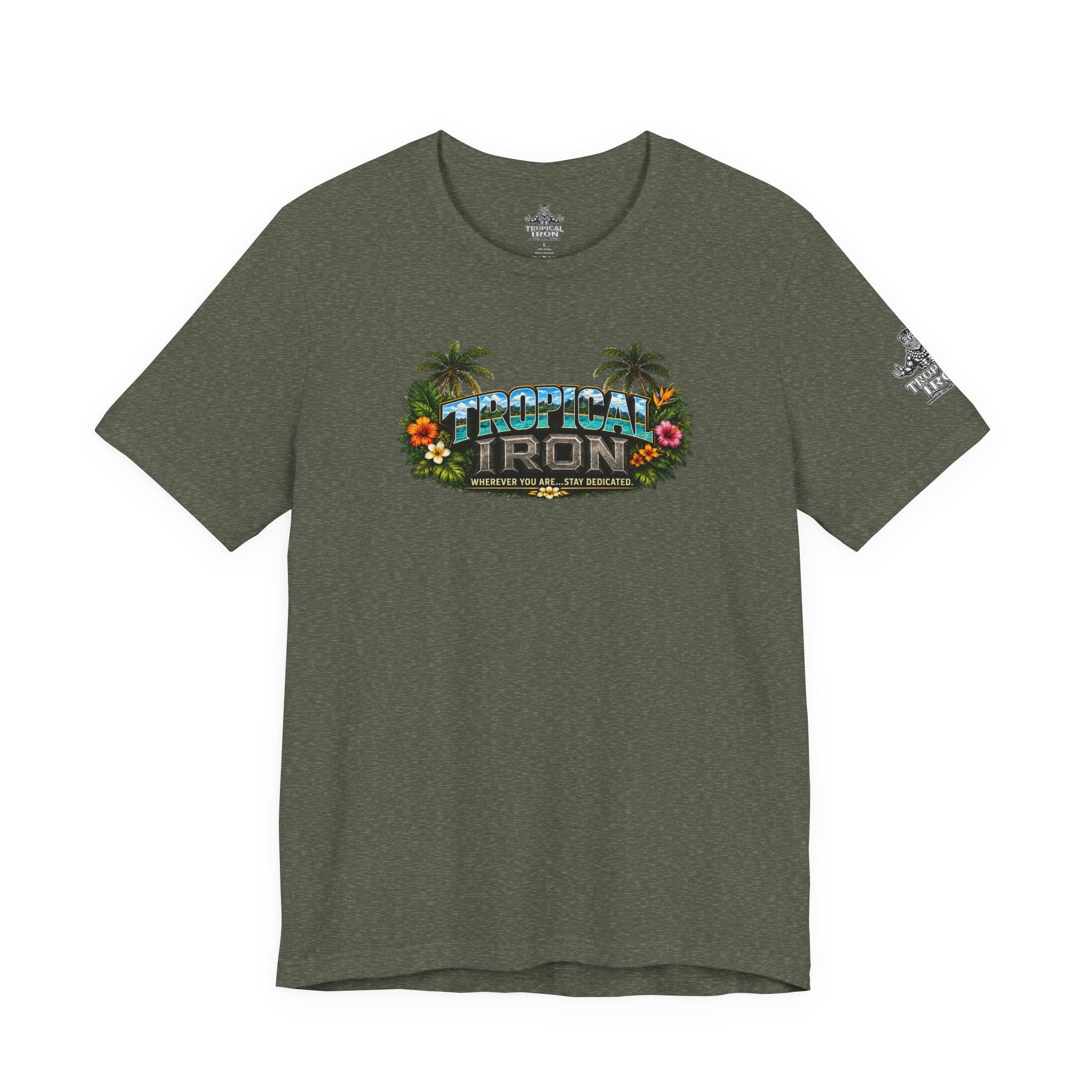 Tropical Iron Graphic Tee — Vintage Surf Palm Beach T-Shirt
