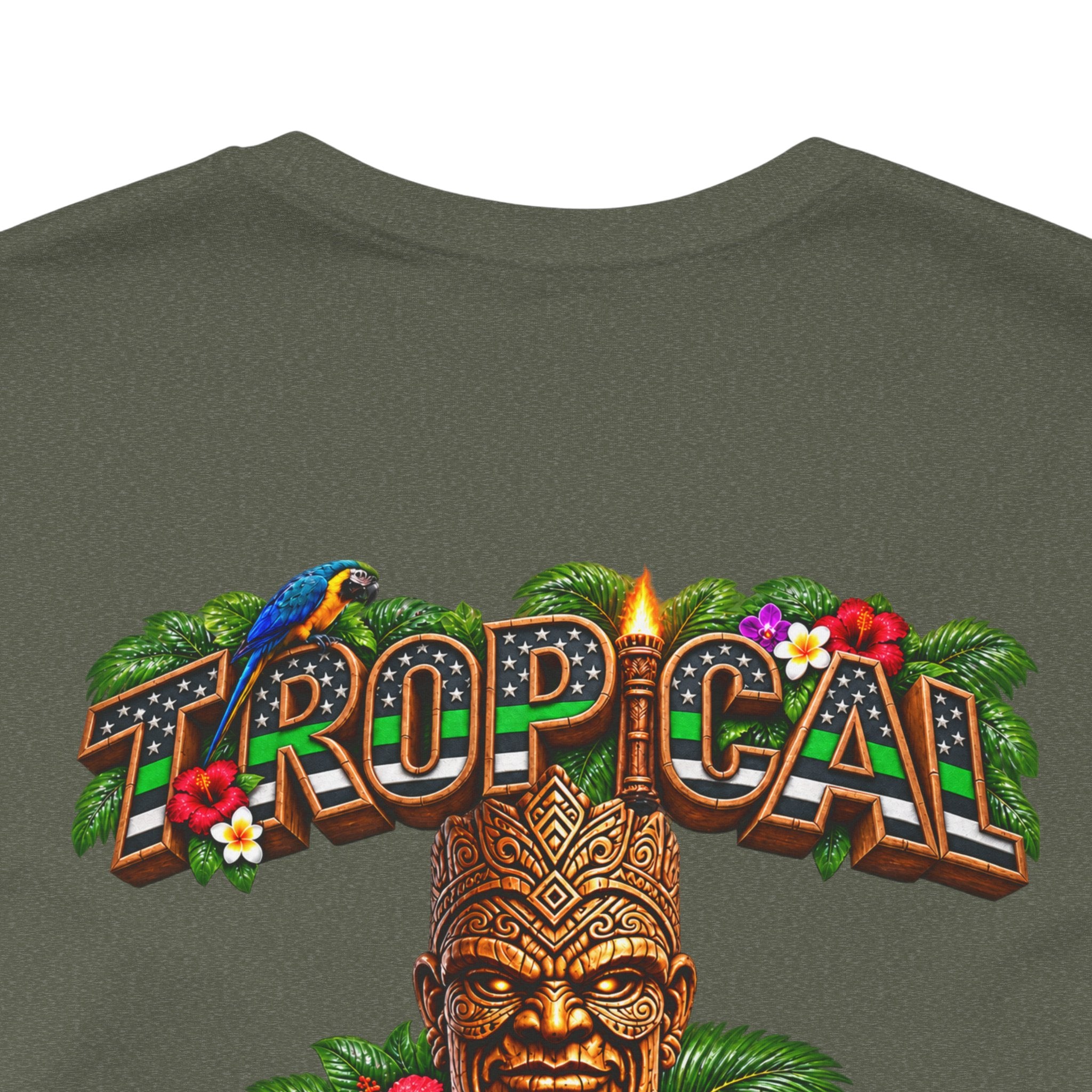 Tropical Strength Gym Tee — "Stay Dedicated" T-Shirt