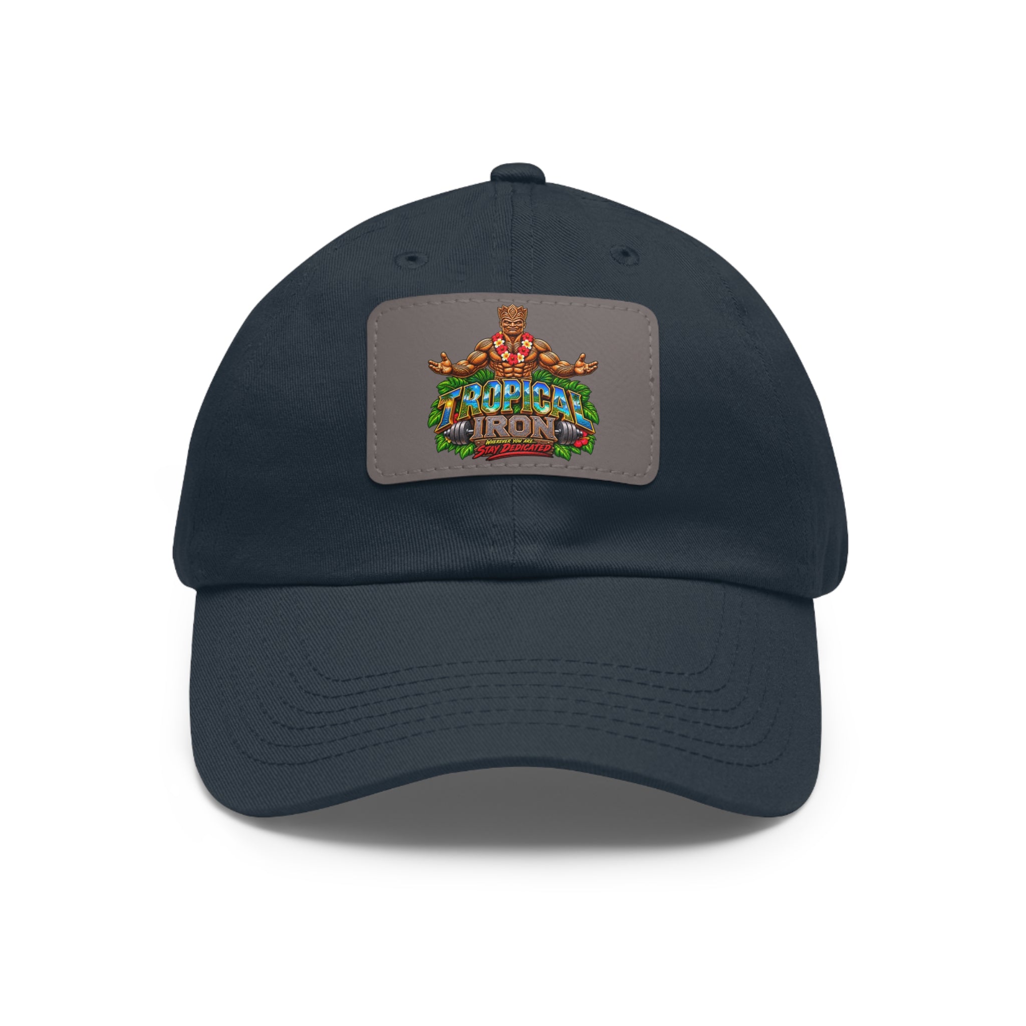 Dad Hat — Rustic Leather Patch 'Tactical Iron' Logo Cap