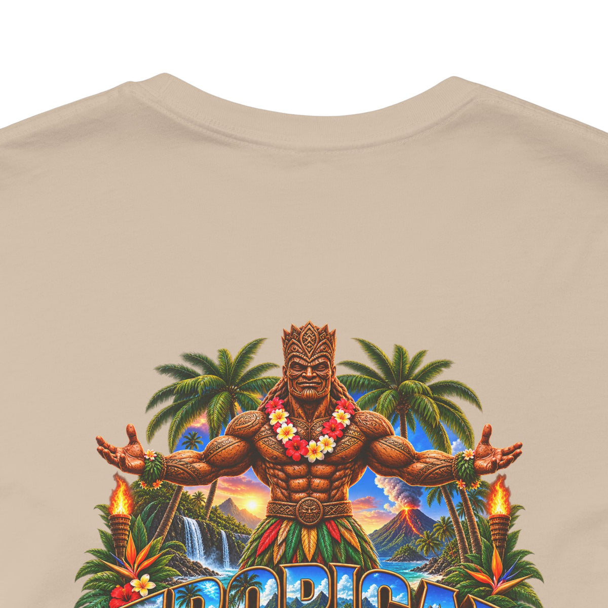 Tiki Guardian Tee — 'Protect the Island' Tropical Graphic T-Shirt