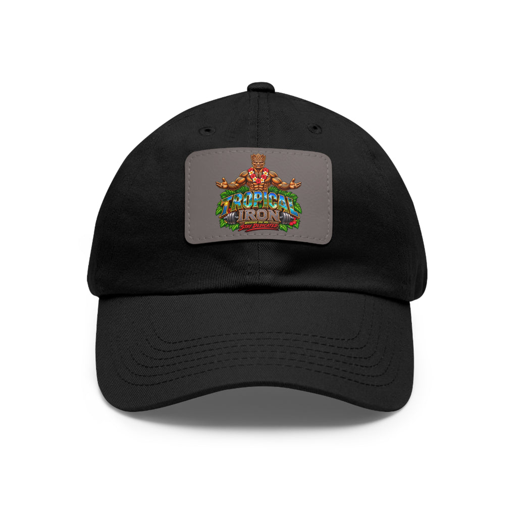 Dad Hat — Rustic Leather Patch 'Tactical Iron' Logo Cap