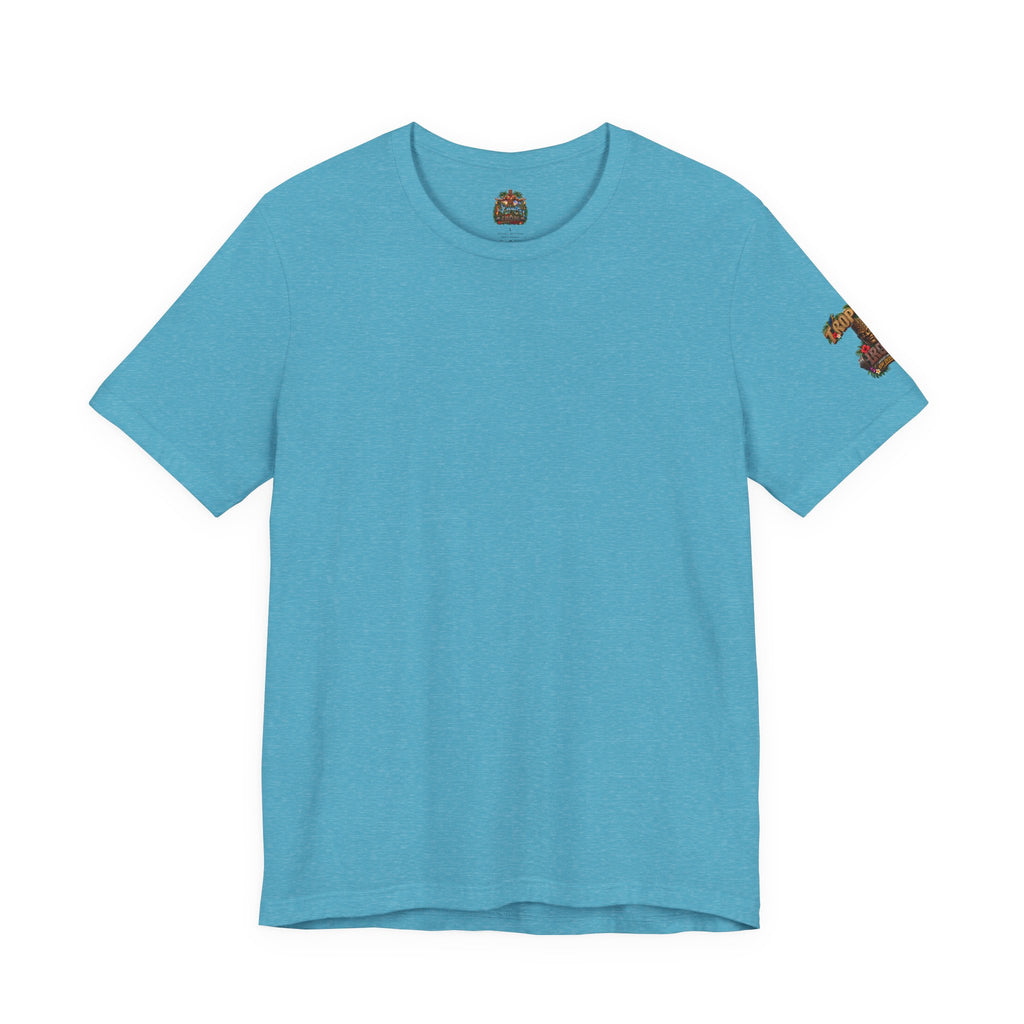 Tropical Iron Graphic Tee — 'Tropical Iron' Back Print Short Sleeve T-Shirt