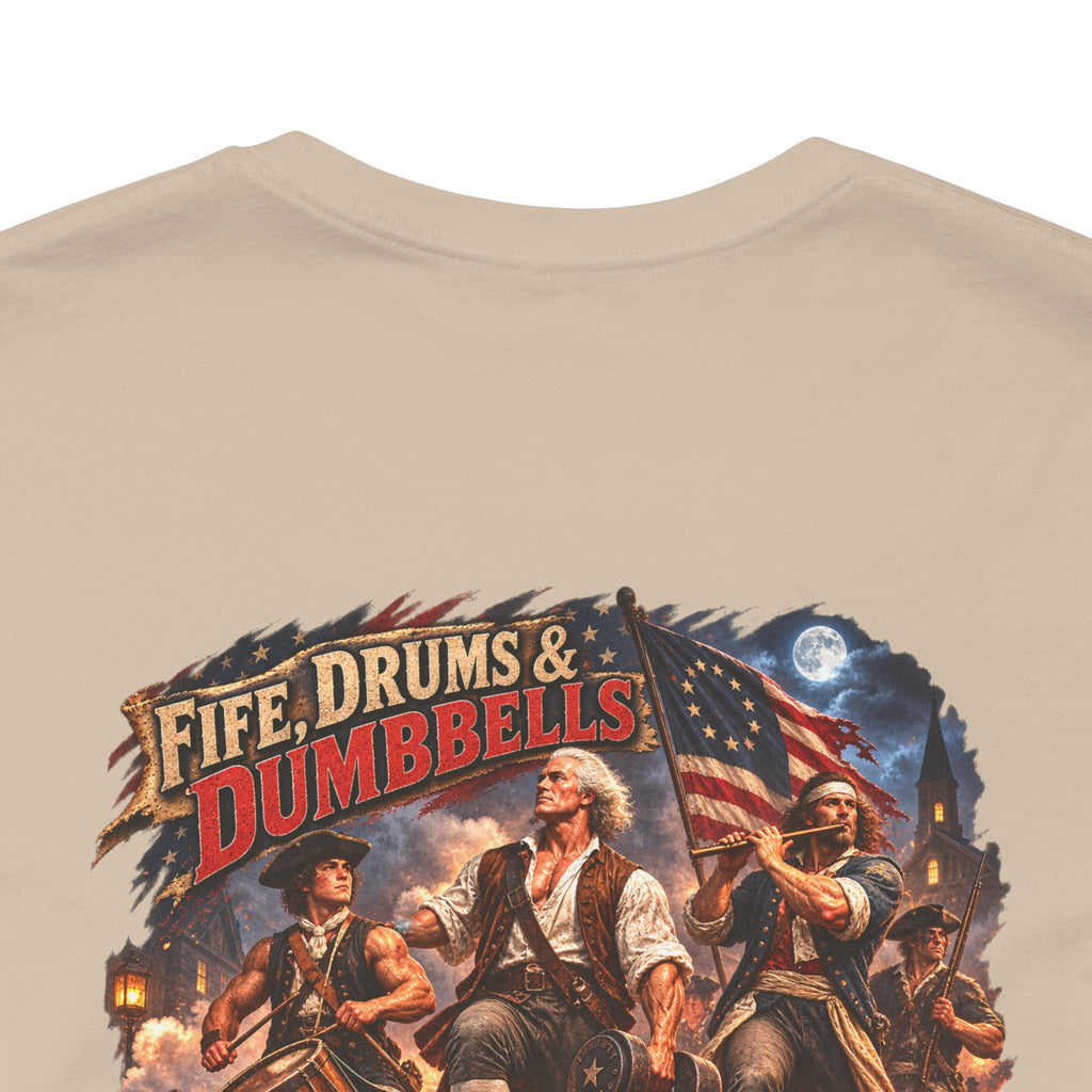 Tropical Iron Band Graphic Tee — "Fife Drums & Dumbrells" Vintage Concert T‑Shirt