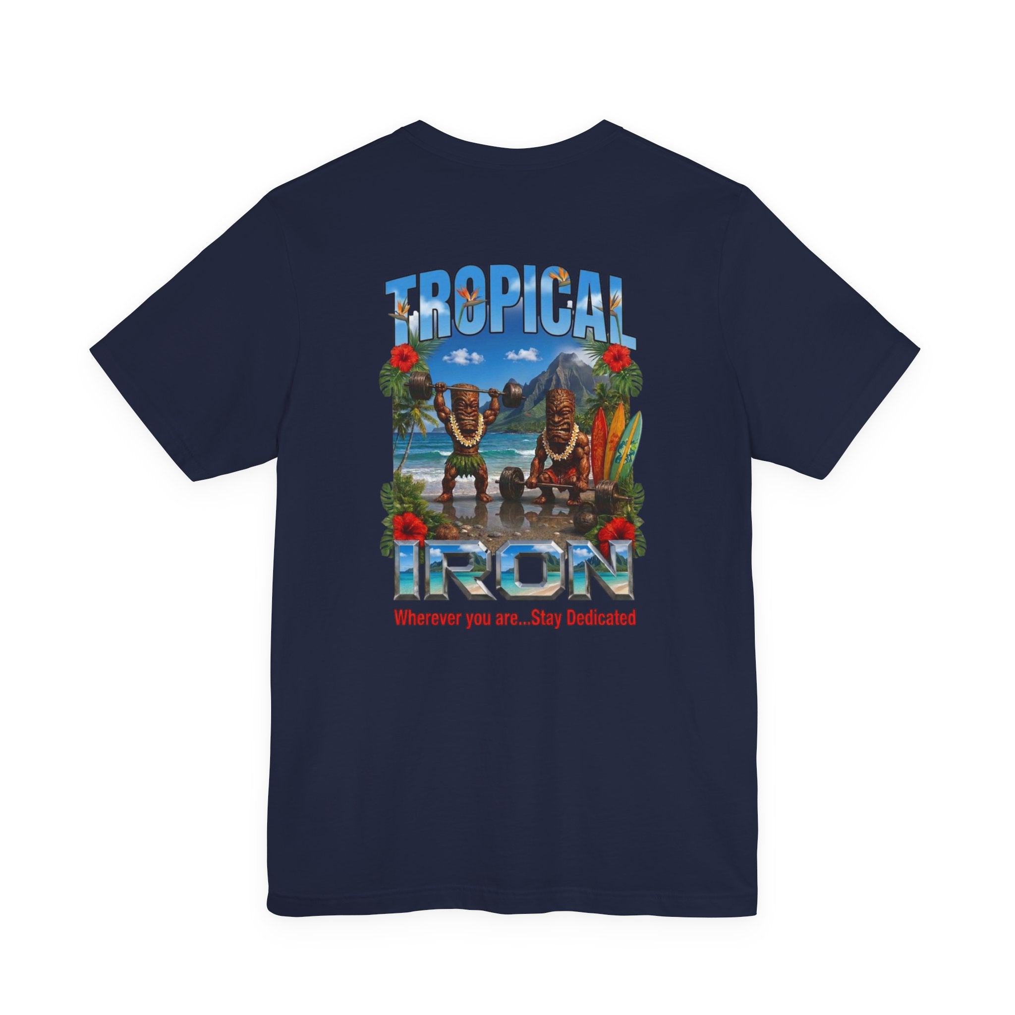 Tropical Iron Beach T-Shirt – 'Tropical Iron' Vintage Surf Crew Tee