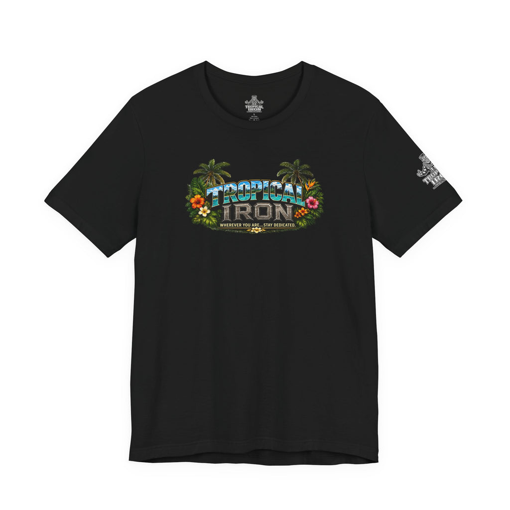 Tropical Iron Graphic Tee — Vintage Surf Palm Beach T-Shirt
