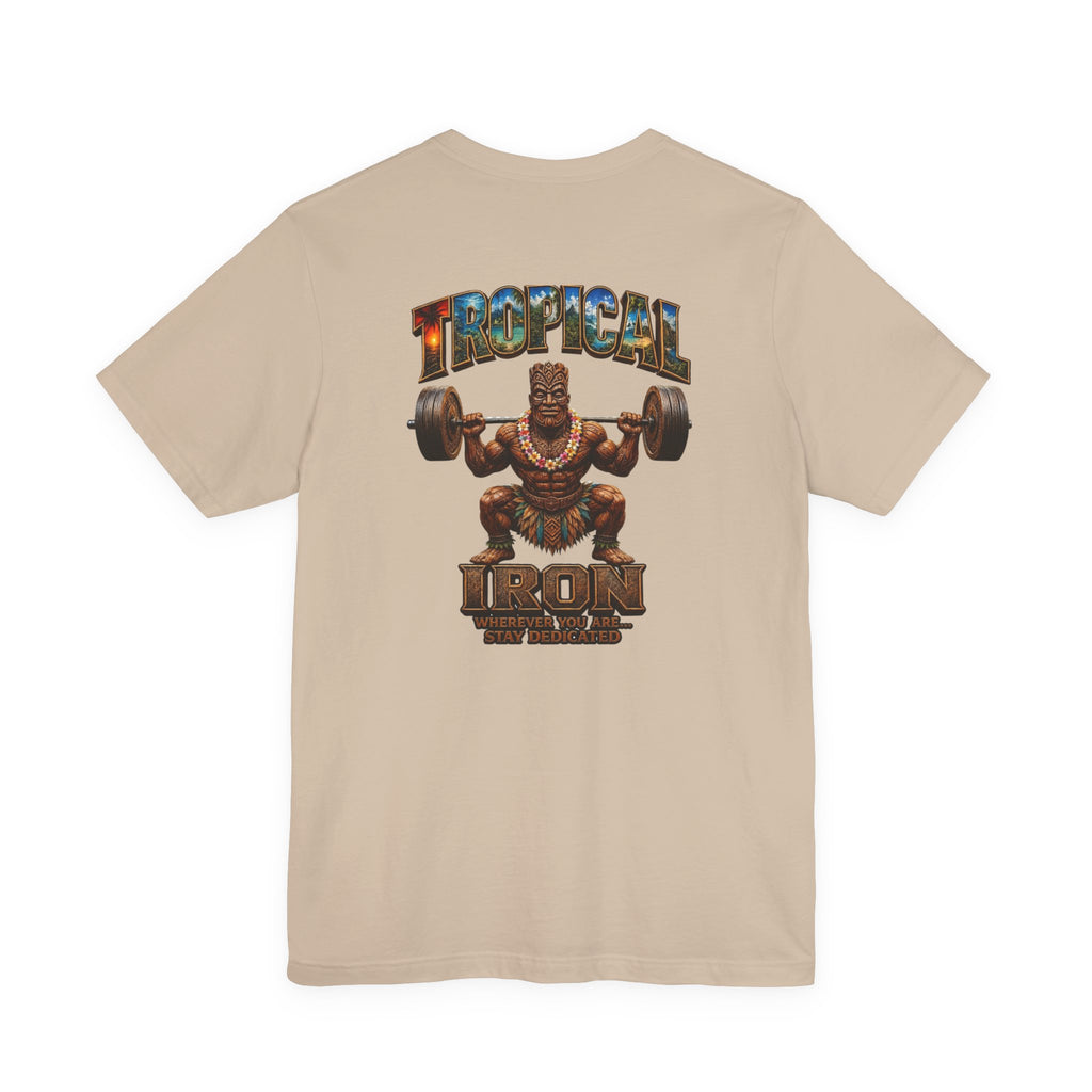 Tropical Iron Weightlifting Tiki — Island Tiki Strength Gym Shirt