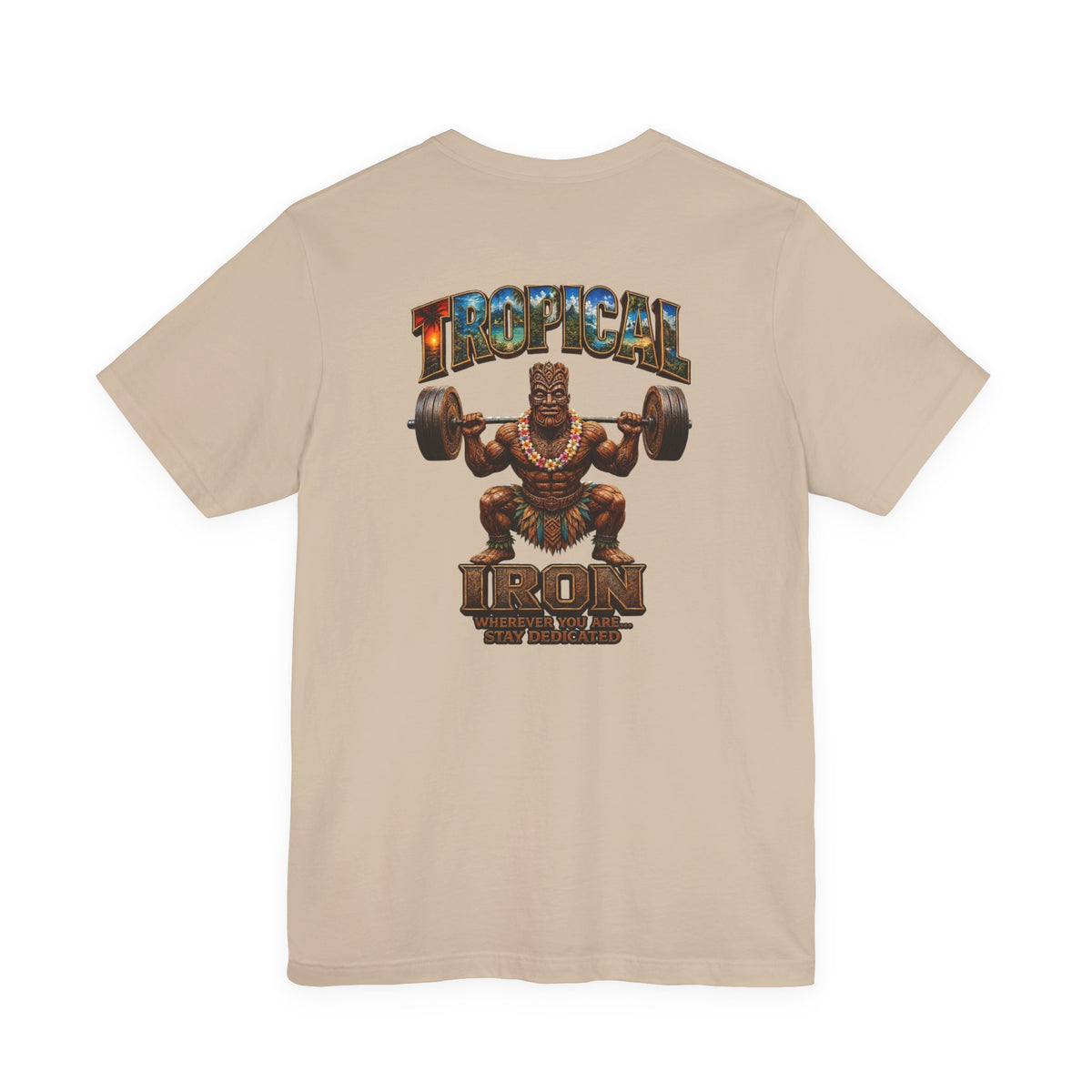 Tropical Iron Weightlifting Tiki — Island Tiki Strength Gym Shirt