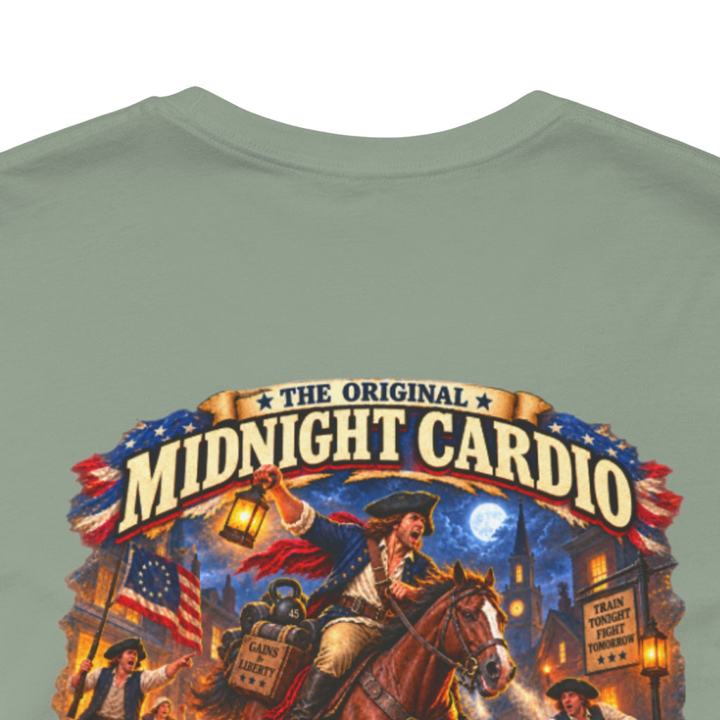 Tropical Night Concert T‑Shirt — "Midnight Cardio the british are coming so is leg day"