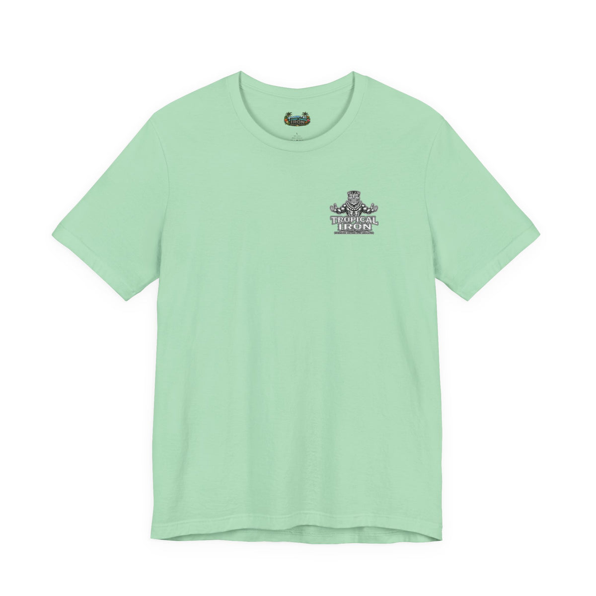 Tropical Island Crewneck Tee — 'Paradise Strong' Graphic T-Shirt