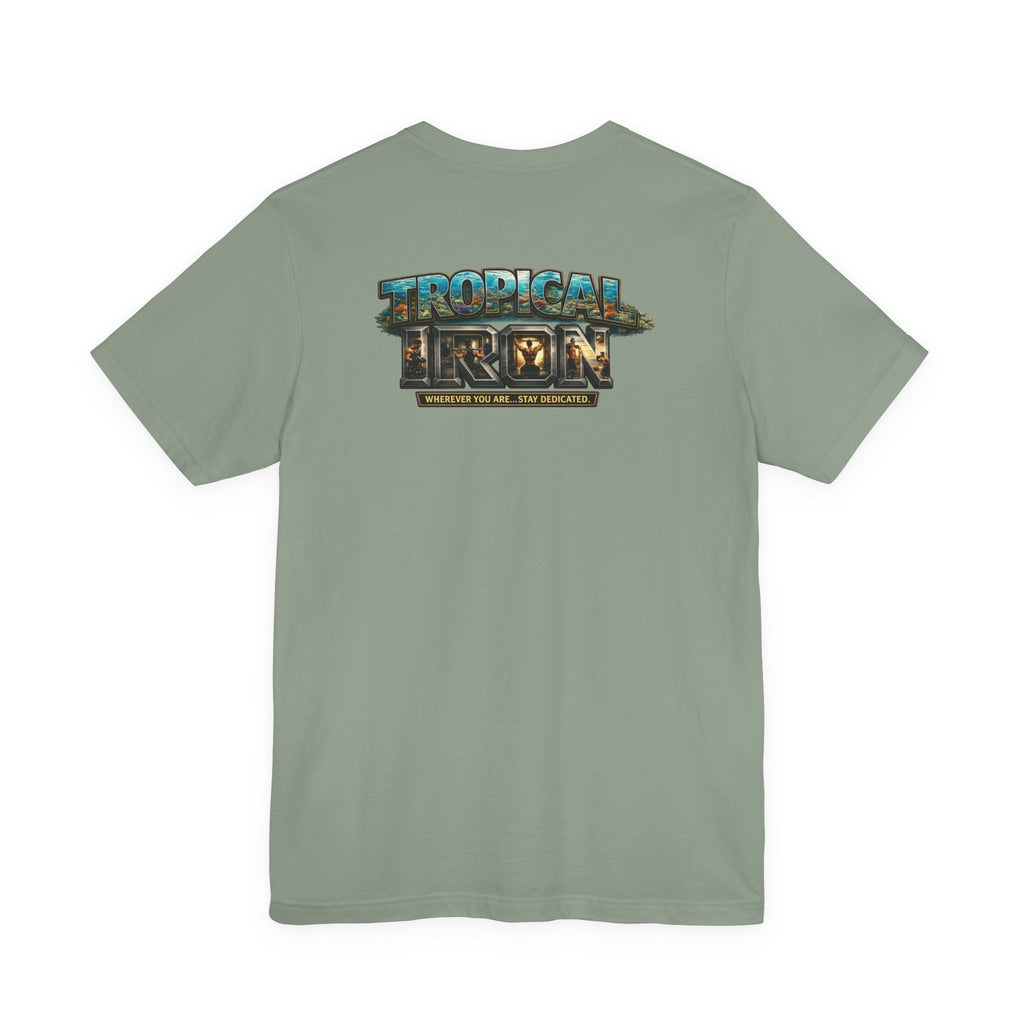 Tropical Iron Graphic T‑Shirt — Vintage Surf Beach Crew Tee