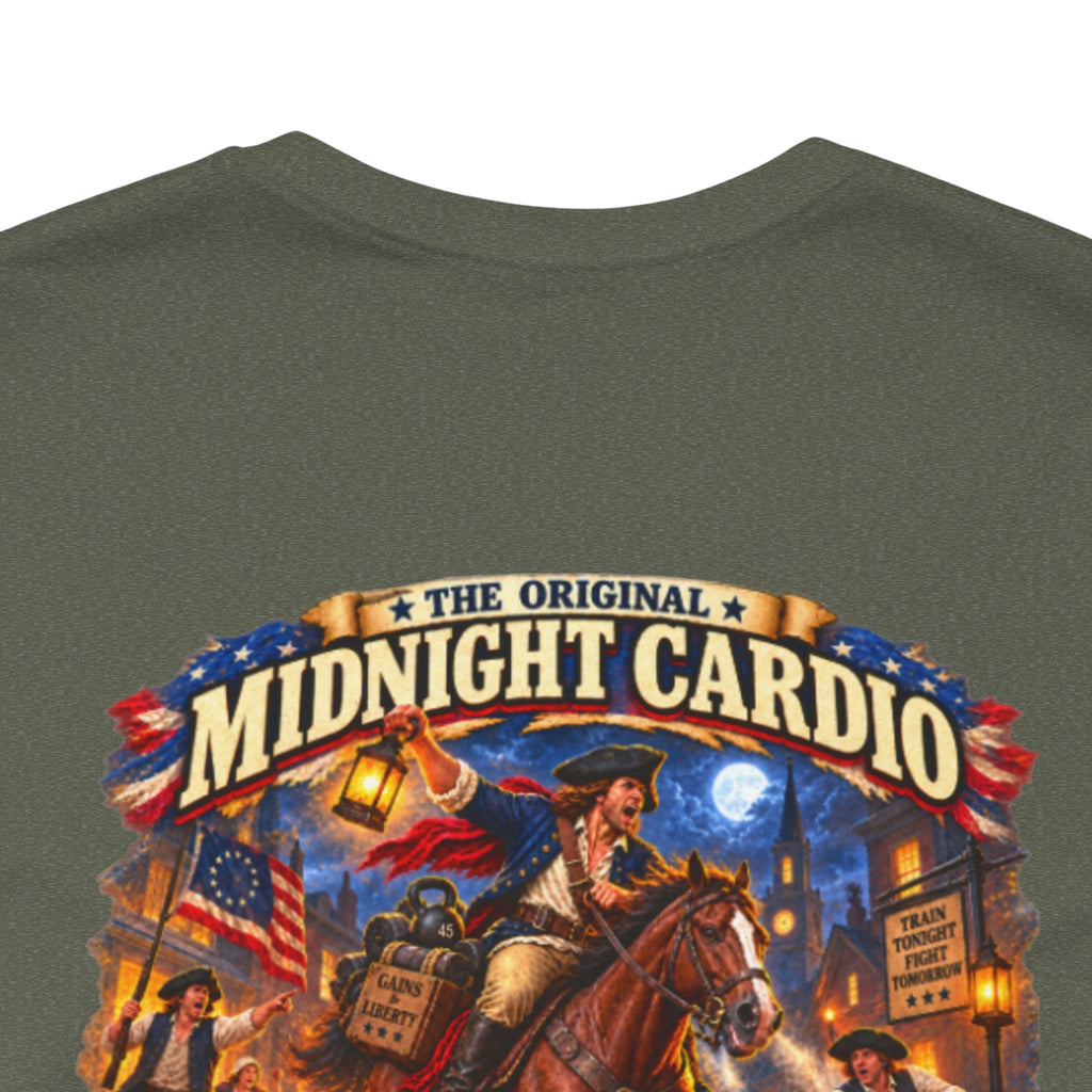 Tropical Night Concert T‑Shirt — "Midnight Cardio the british are coming so is leg day"
