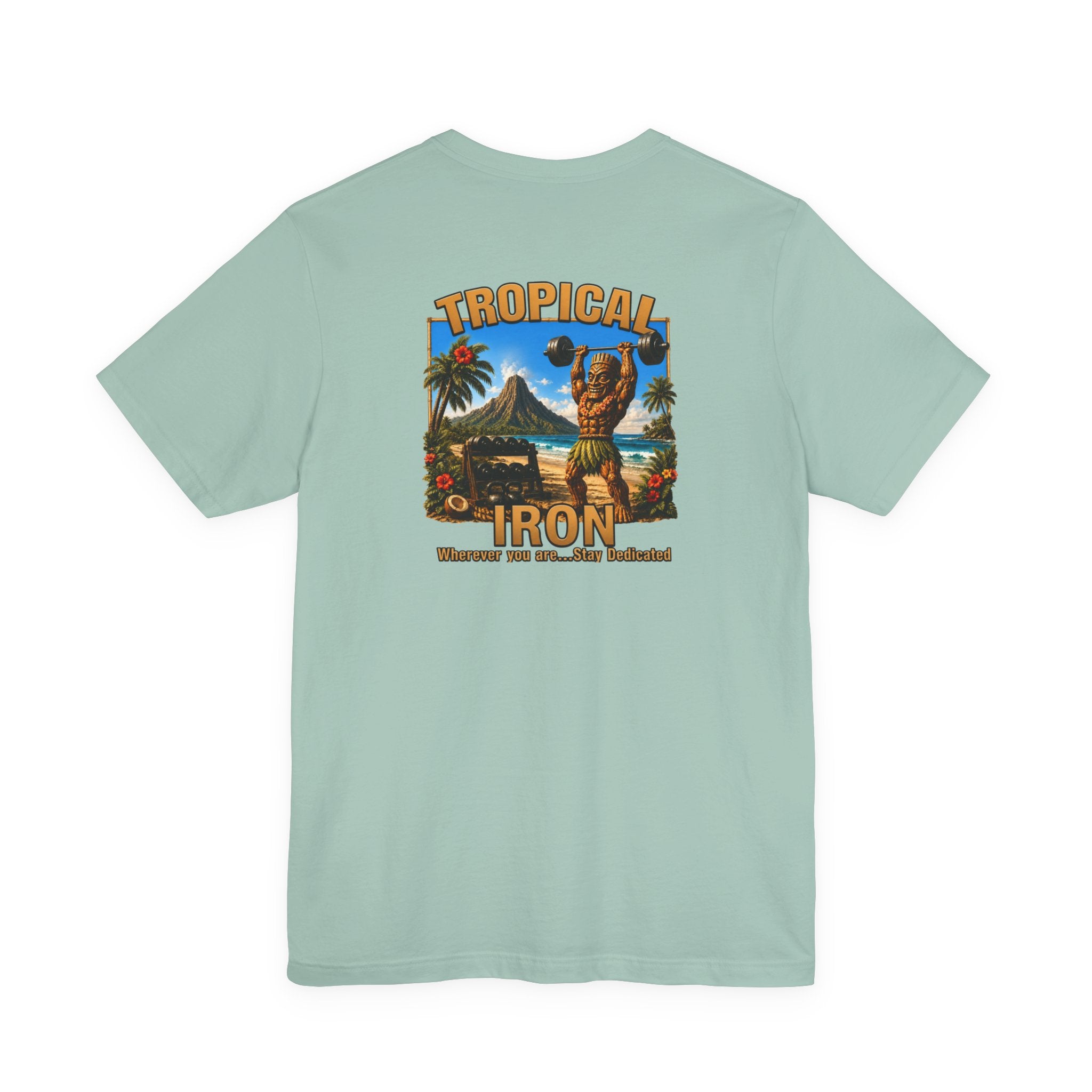 Tropical Iron Beach T-Shirt – Vintage Hawaiian Surf Hula Design