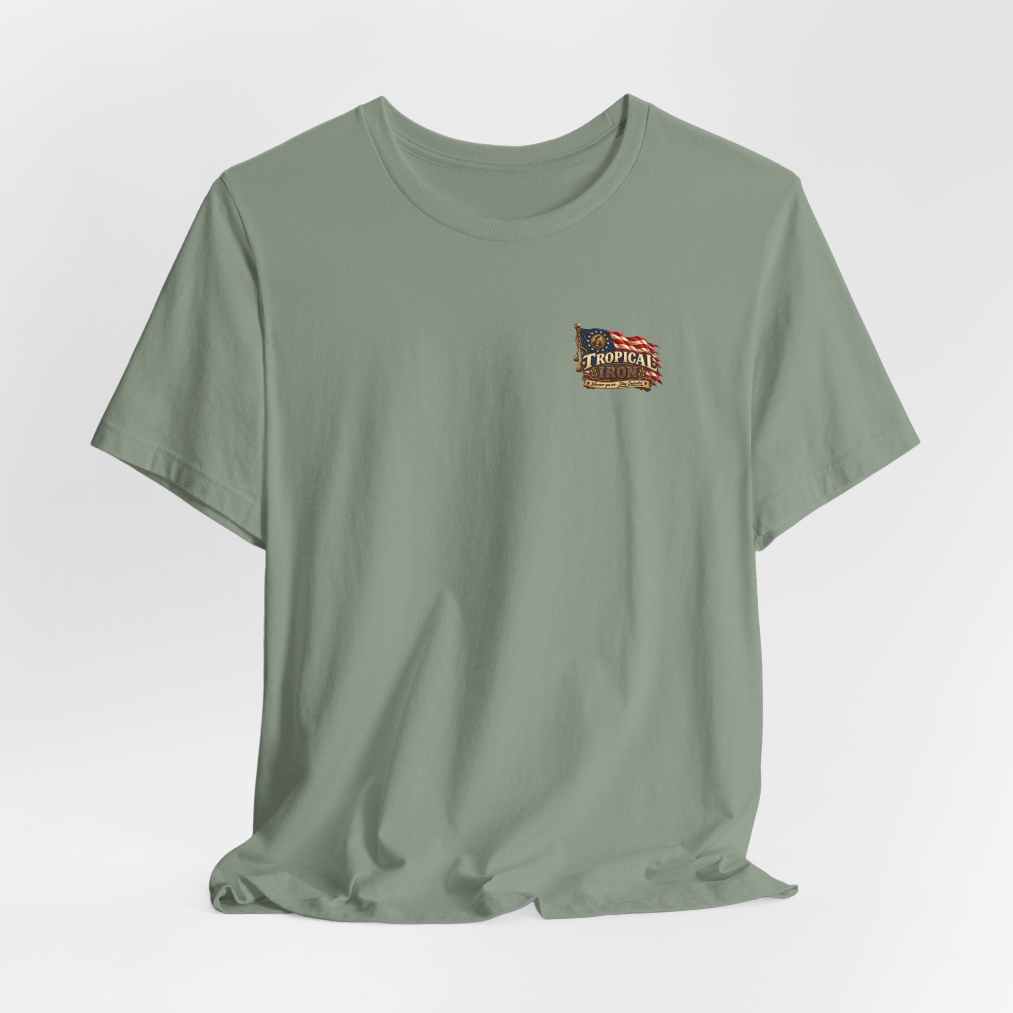 Tropical Iron Band Graphic Tee — "Fife Drums & Dumbrells" Vintage Concert T‑Shirt