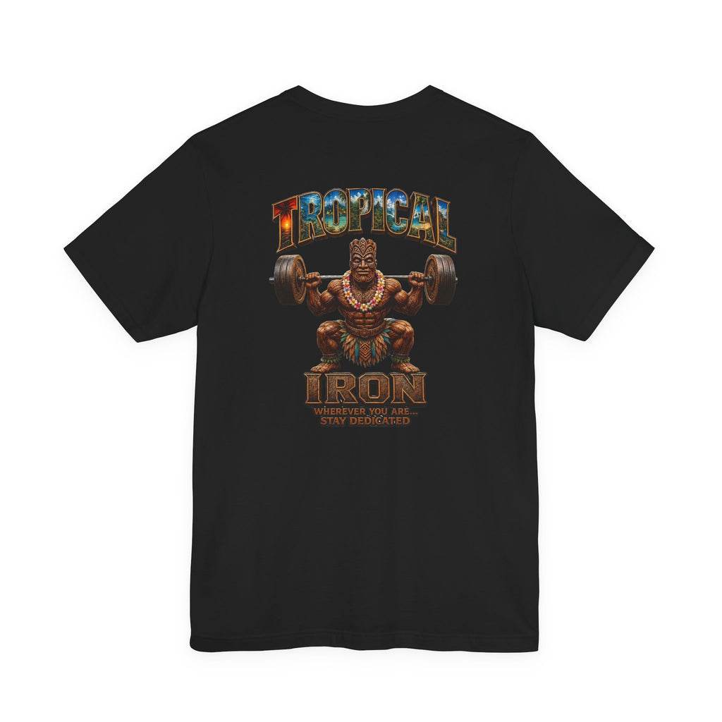 Tropical Iron Weightlifting Tiki — Island Tiki Strength Gym Shirt