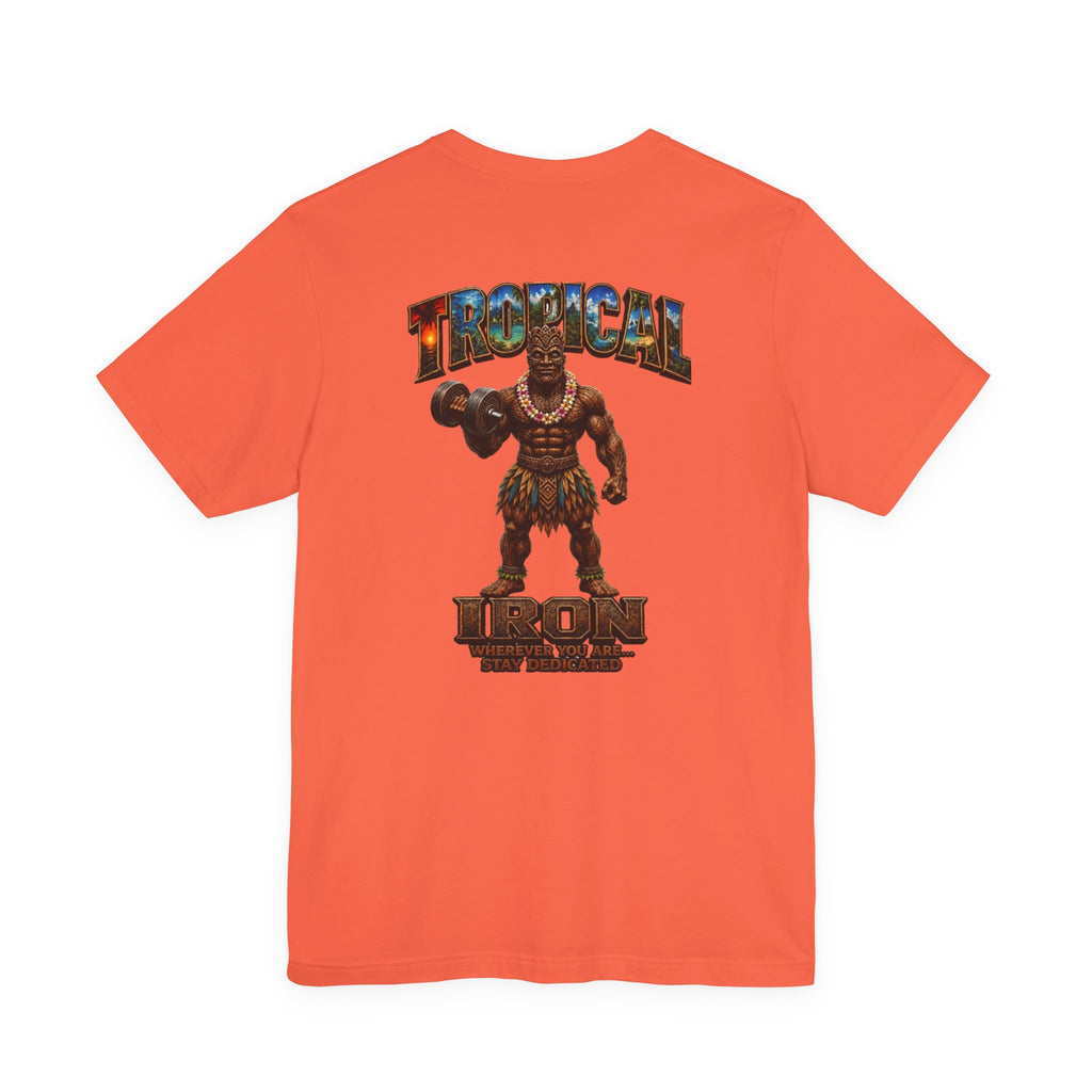 Tropical Iron Muscle T-Shirt — Vintage Hawaiian Weightlifting Tee  single pose