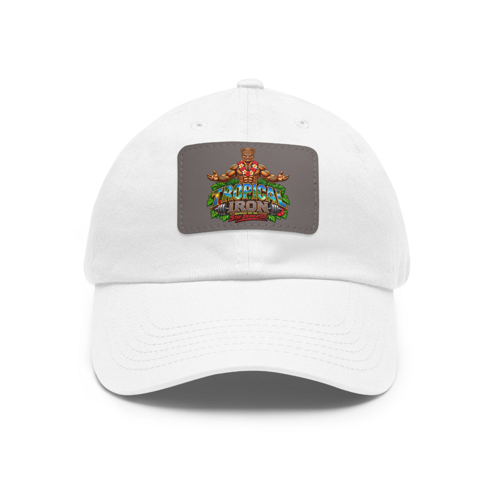 Dad Hat — Rustic Leather Patch 'Tactical Iron' Logo Cap