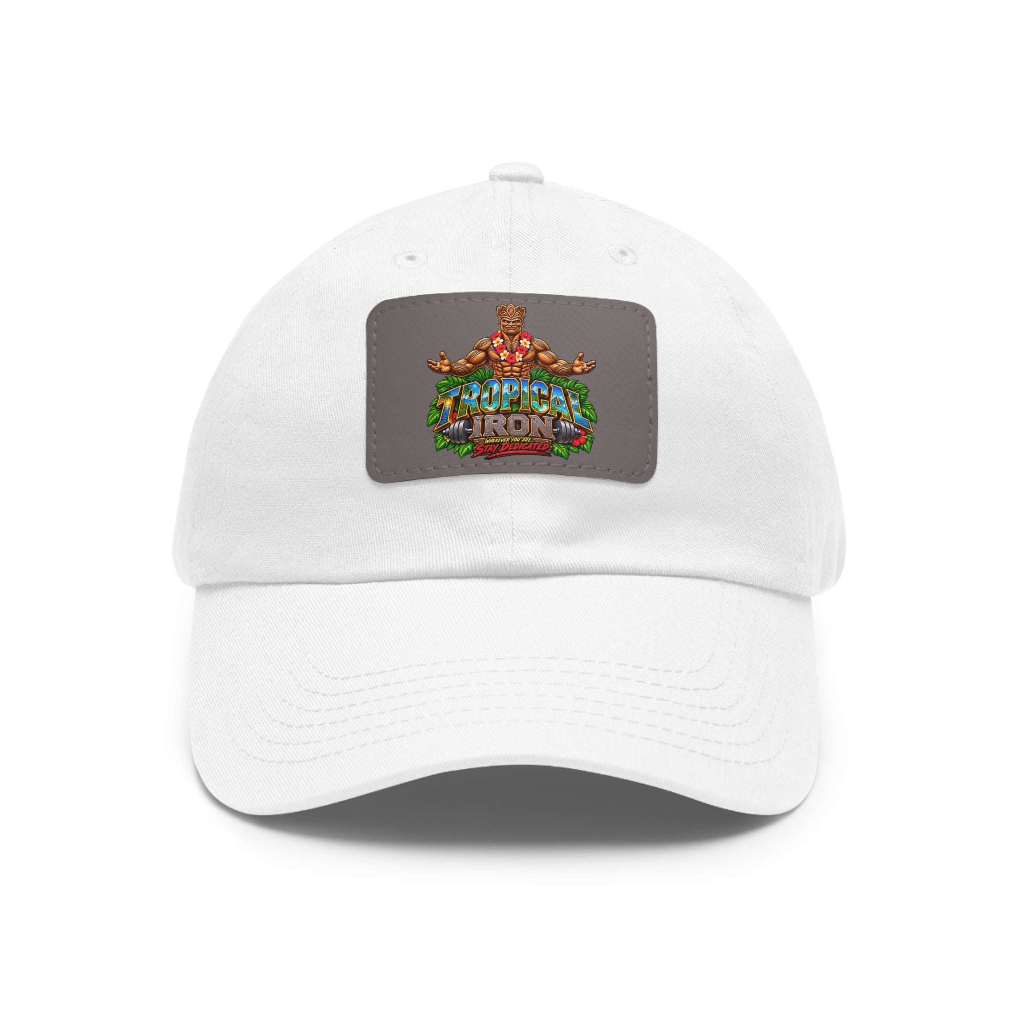 Dad Hat — Rustic Leather Patch 'Tactical Iron' Logo Cap