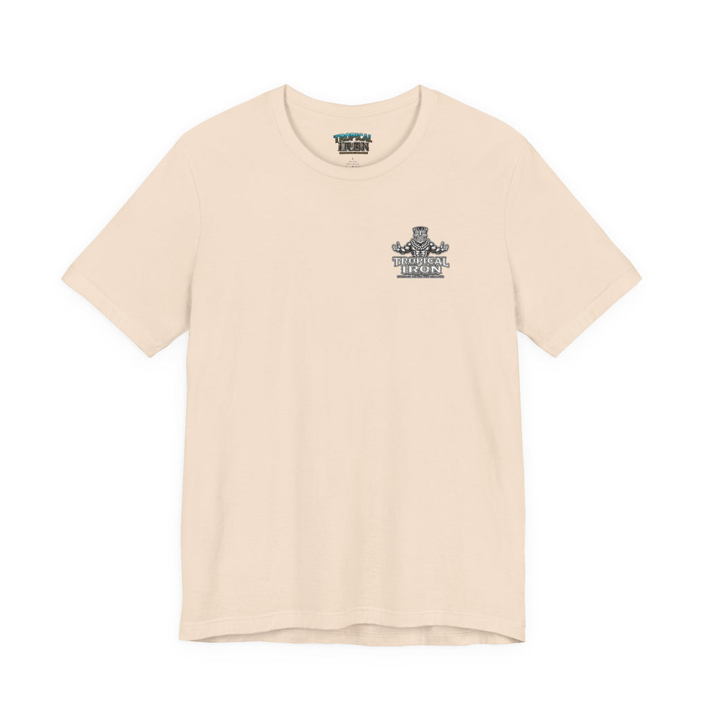 Tropical Iron Beach T-Shirt – 'Tropical Iron' Vintage Surf Crew Tee