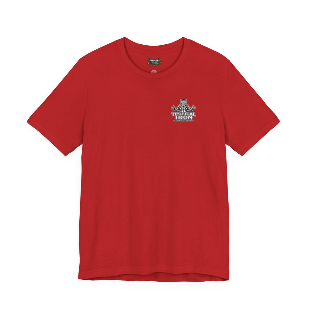 Tropical Iron Muscle T-Shirt — Vintage Hawaiian Weightlifting Tee  single pose