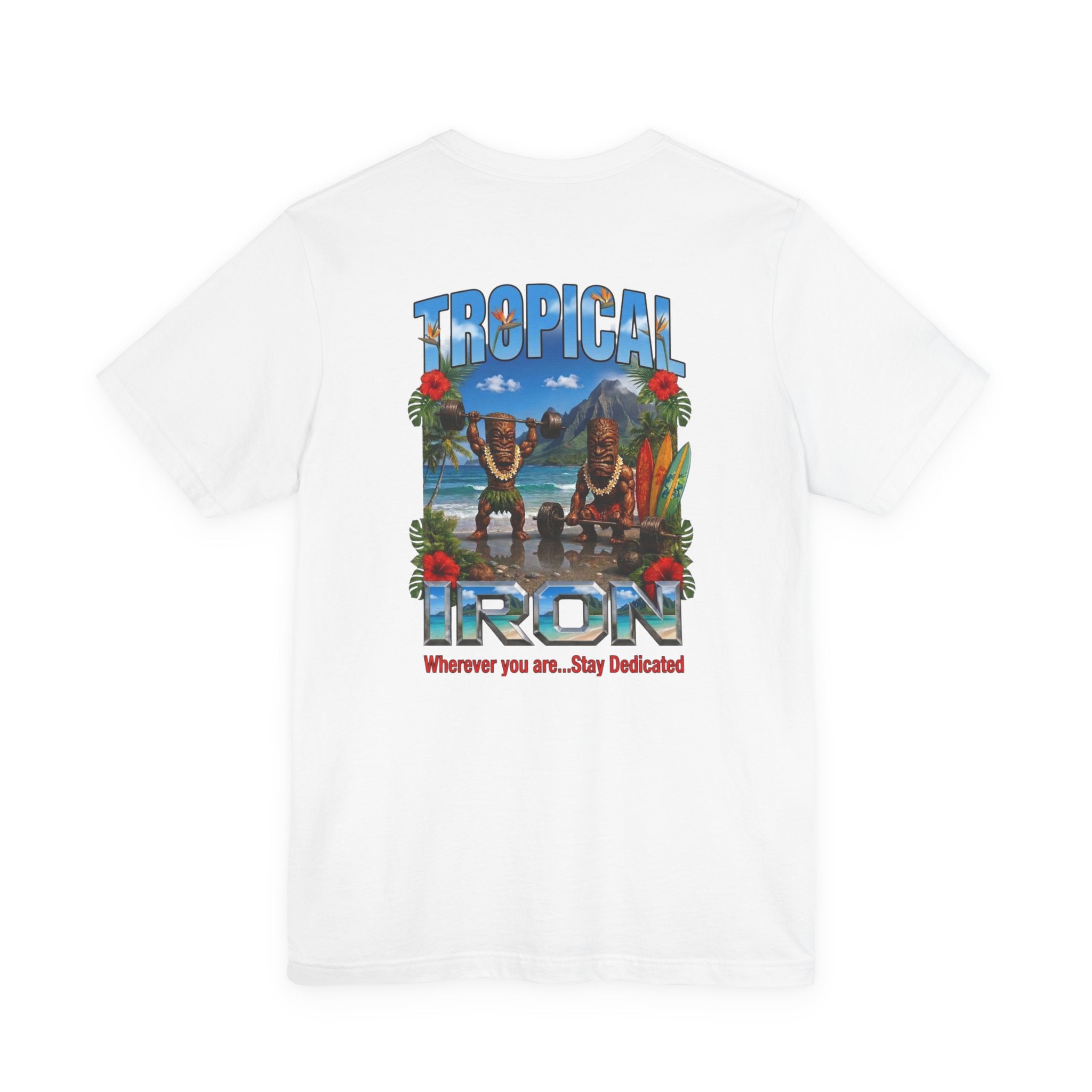 Tropical Iron Beach T-Shirt – 'Tropical Iron' Vintage Surf Crew Tee