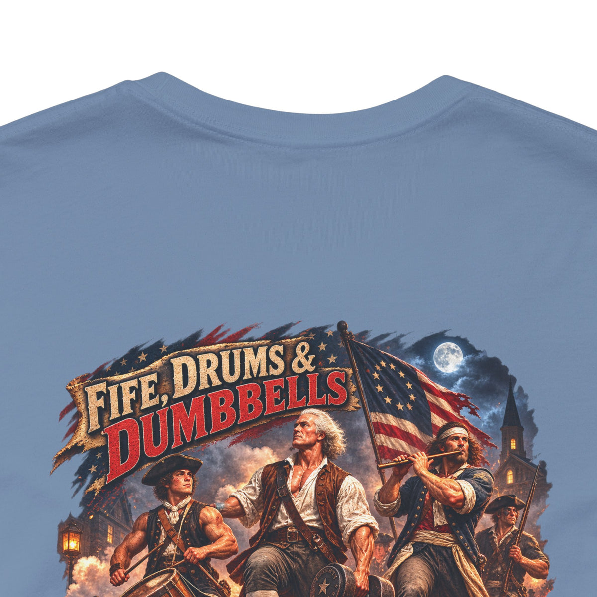 Tropical Iron Band Graphic Tee — "Fife Drums & Dumbrells" Vintage Concert T‑Shirt