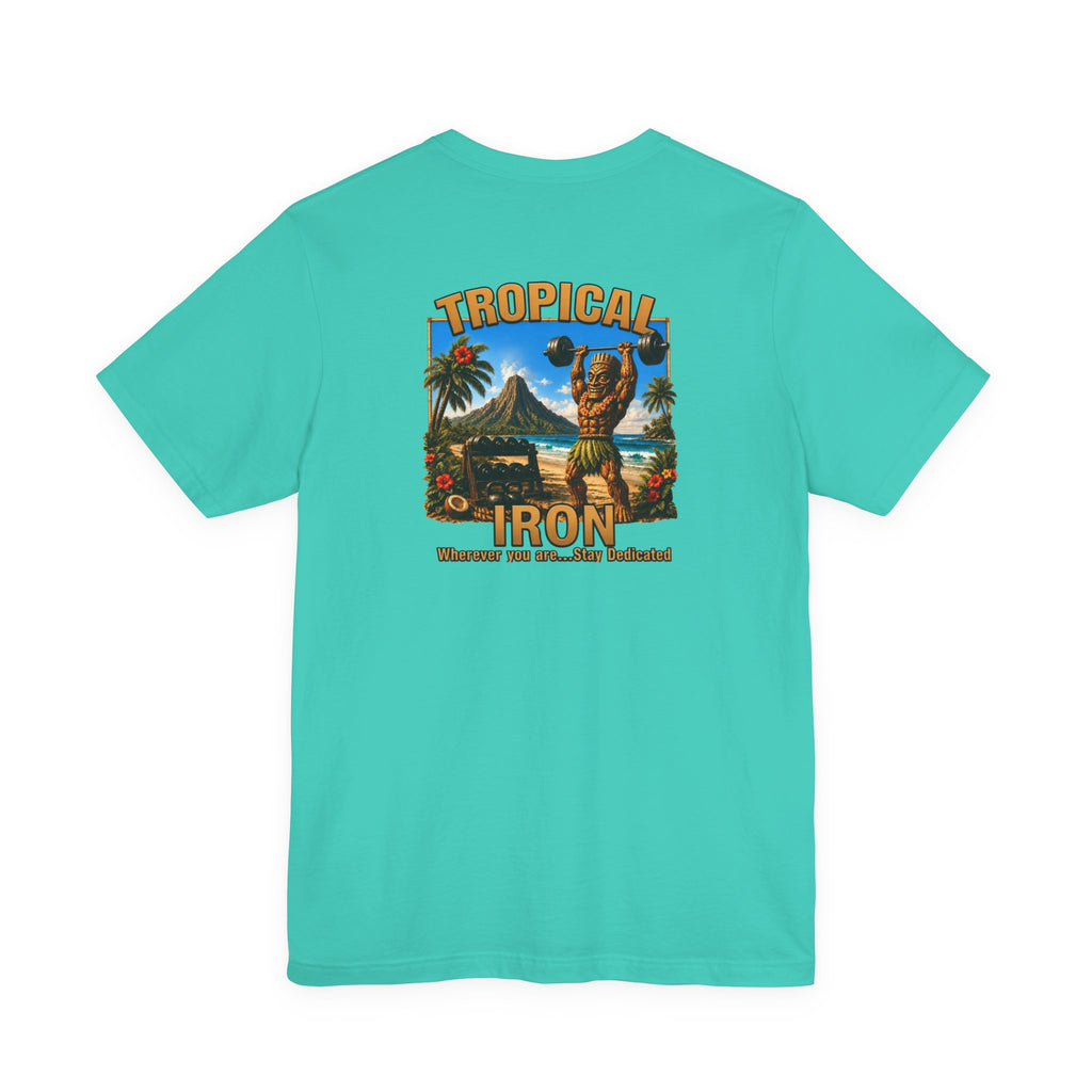 Tropical Iron Beach T-Shirt – Vintage Hawaiian Surf Hula Design