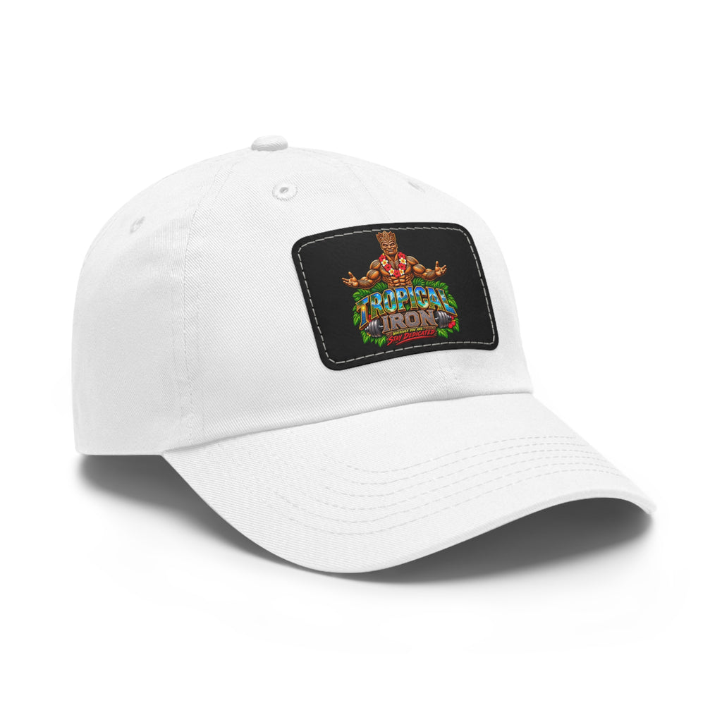 Dad Hat — Rustic Leather Patch 'Tactical Iron' Logo Cap