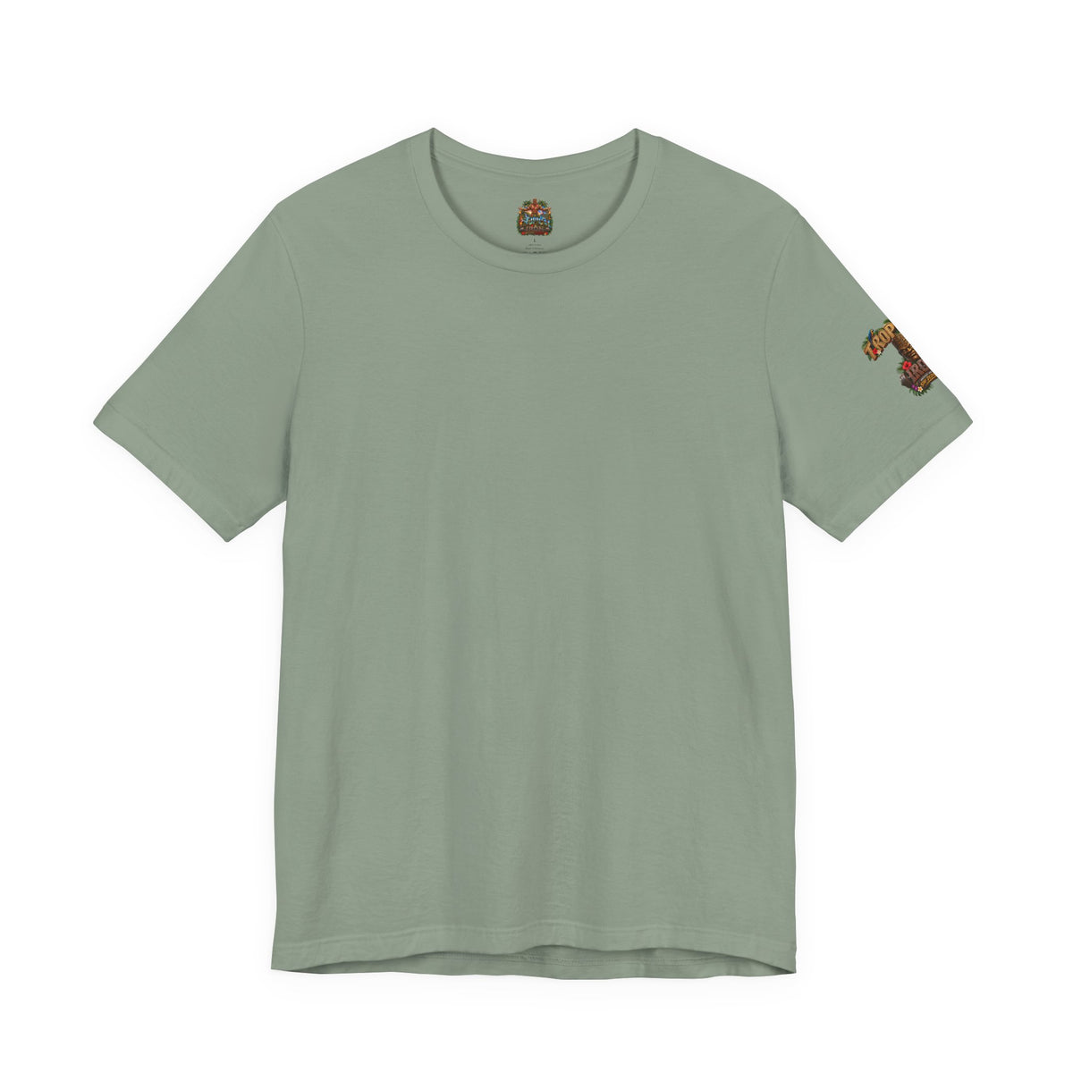 Tropical Iron Graphic Tee — 'Tropical Iron' Back Print Short Sleeve T-Shirt