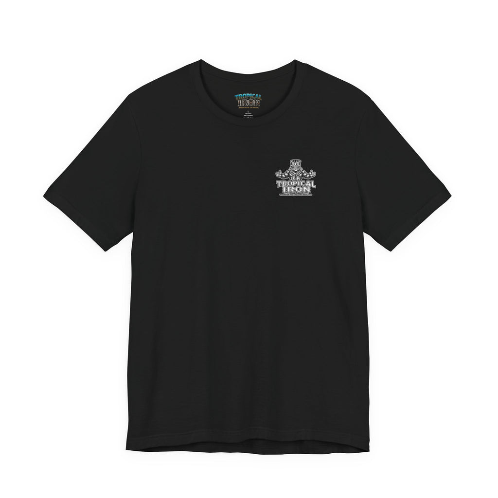 Tropical Iron Beach T-Shirt – 'Tropical Iron' Vintage Surf Crew Tee