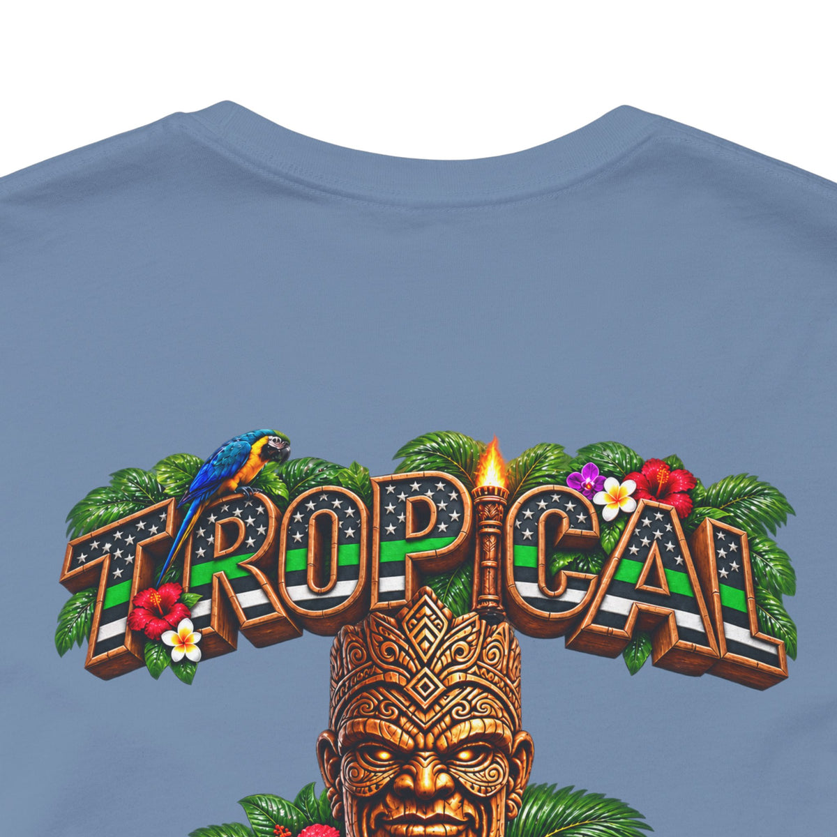Tropical Strength Gym Tee — "Stay Dedicated" T-Shirt