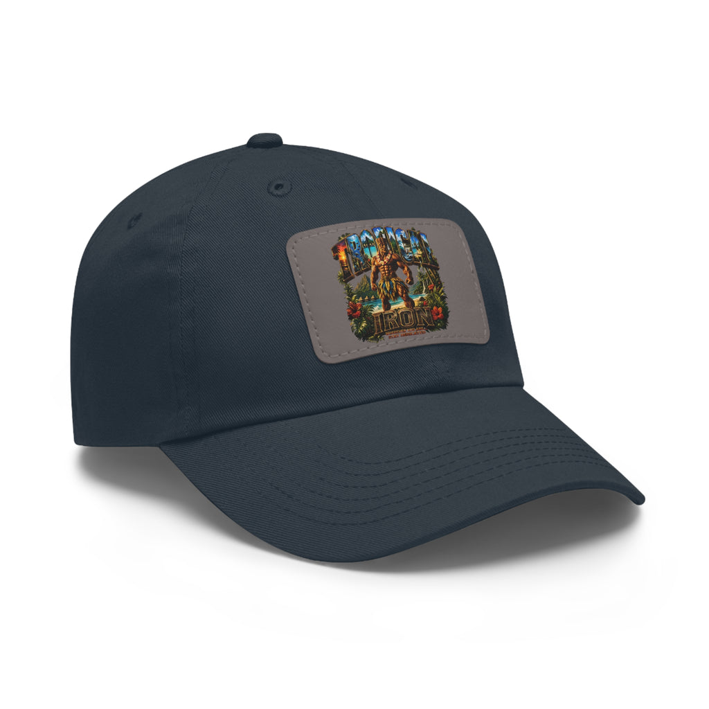 Vintage Hunting Scene Dad Hat with Leather Patch