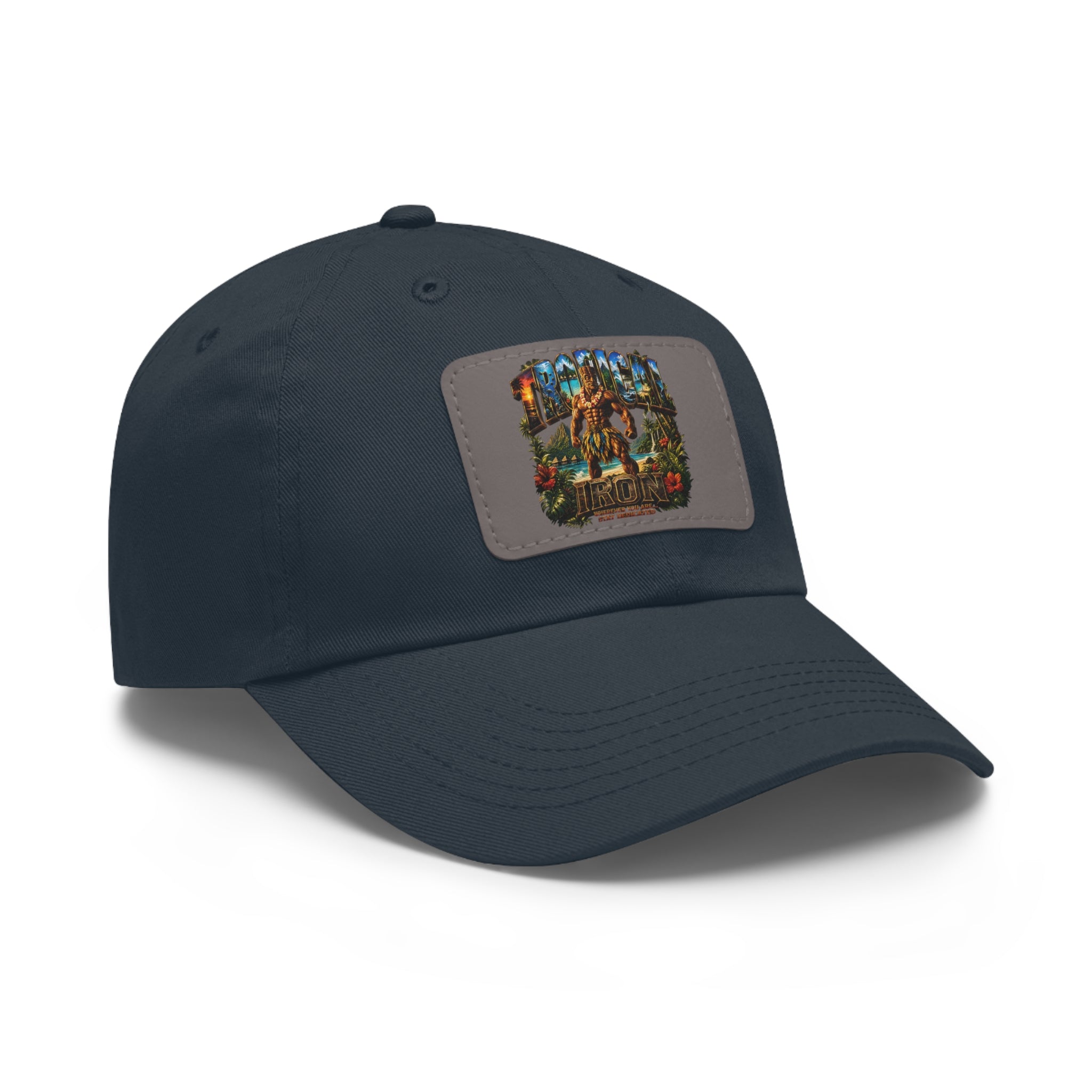 Vintage Hunting Scene Dad Hat with Leather Patch