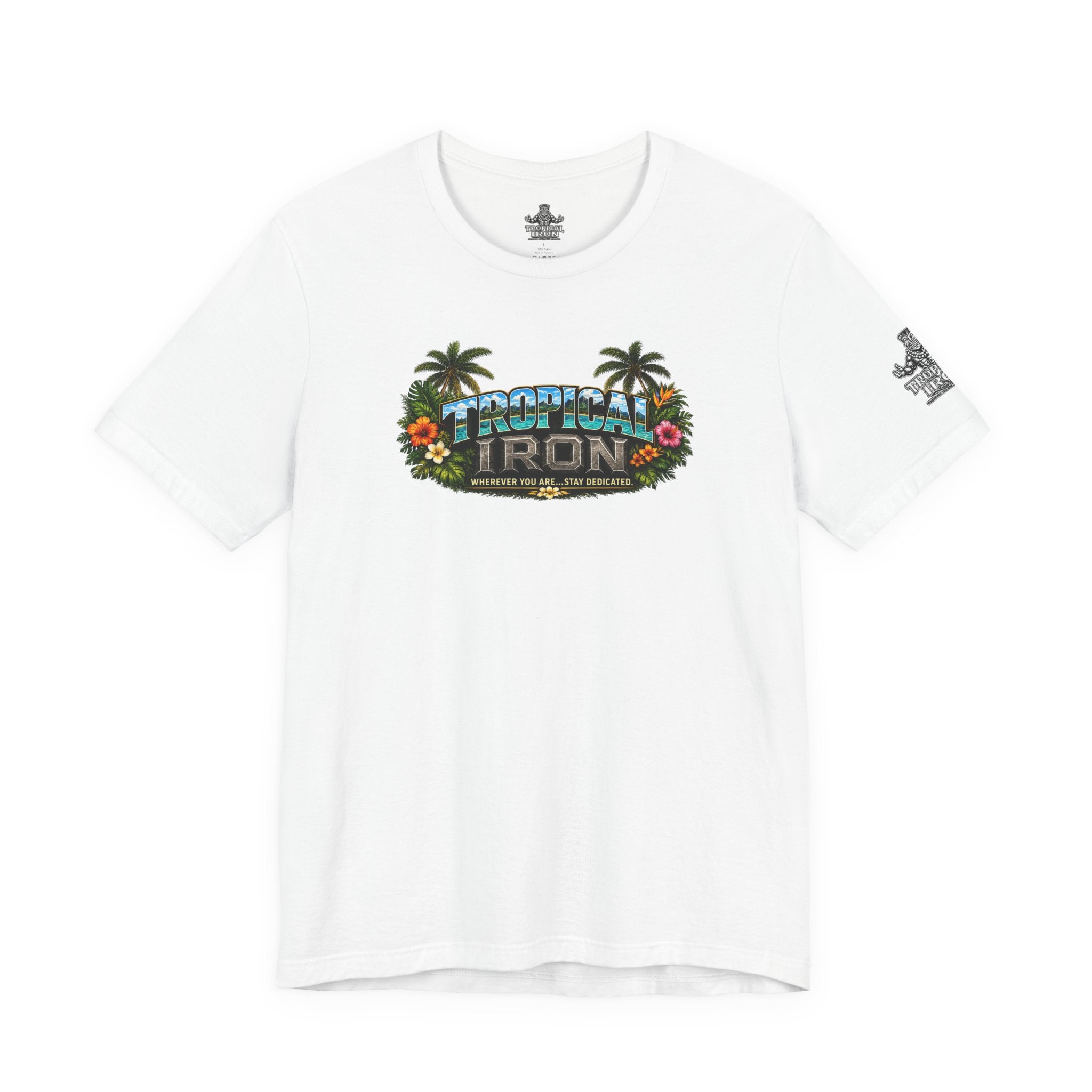 Tropical Iron Graphic Tee — Vintage Surf Palm Beach T-Shirt