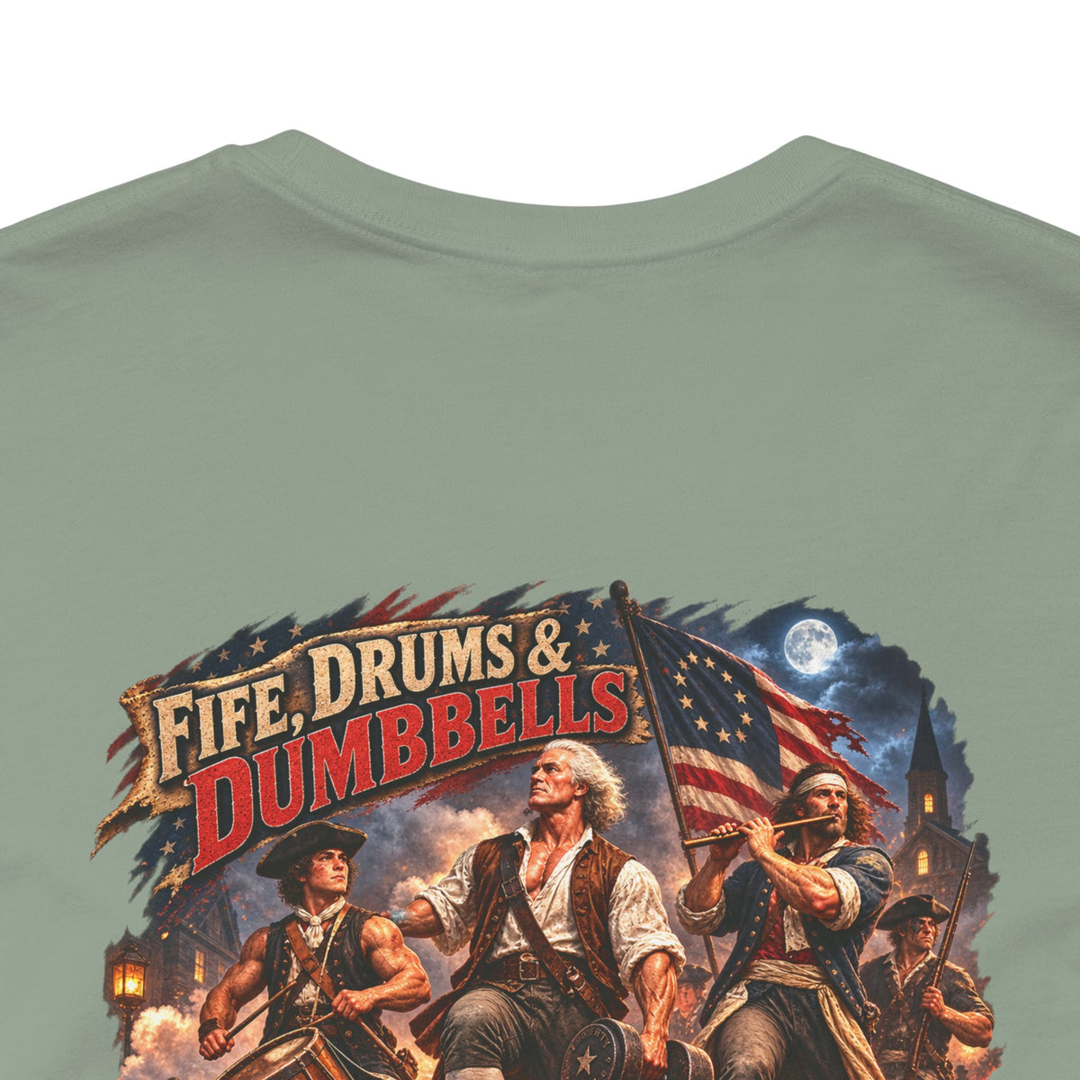 Tropical Iron Band Graphic Tee — "Fife Drums & Dumbrells" Vintage Concert T‑Shirt