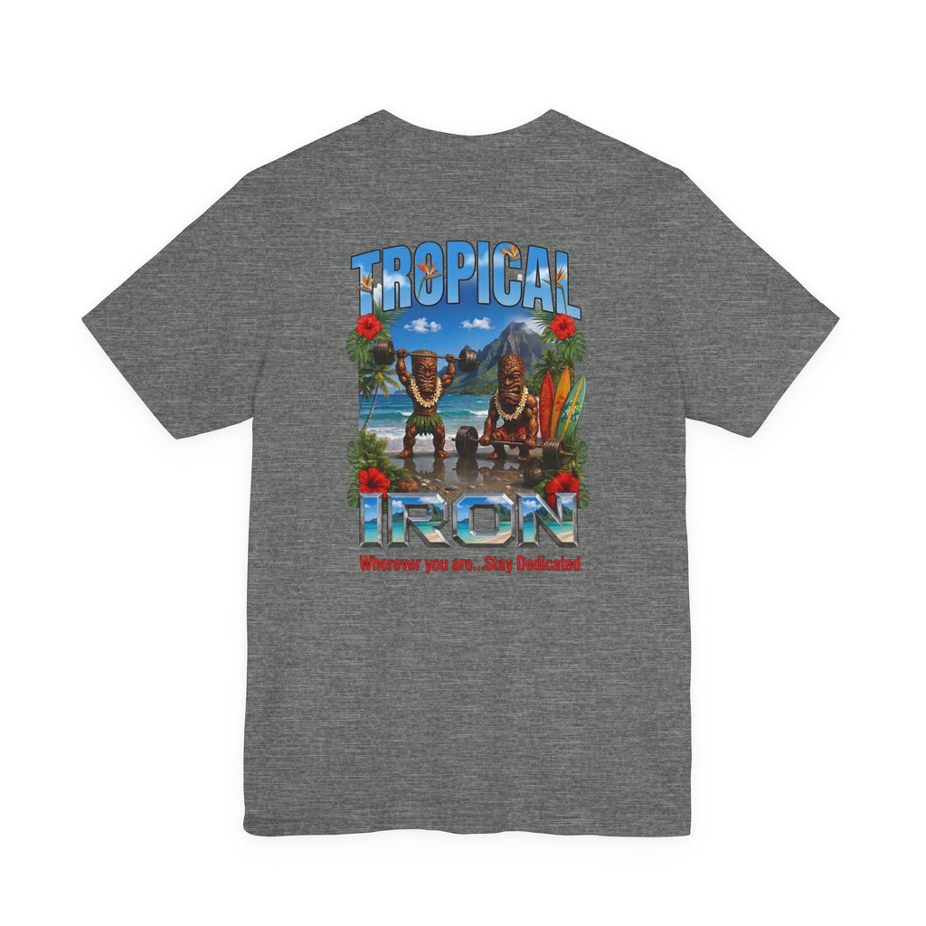 Tropical Iron Beach T-Shirt – 'Tropical Iron' Vintage Surf Crew Tee