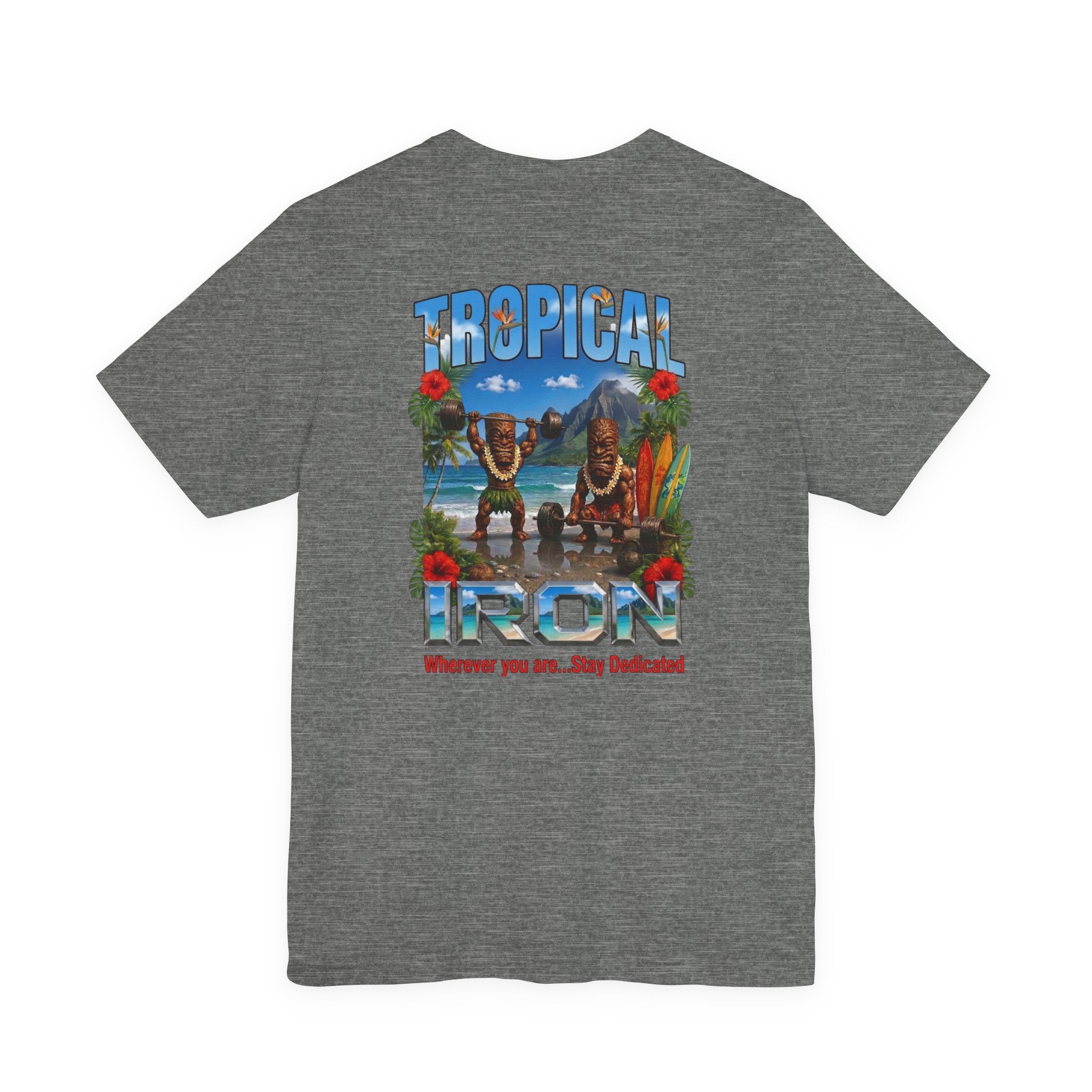 Tropical Iron Beach T-Shirt – 'Tropical Iron' Vintage Surf Crew Tee