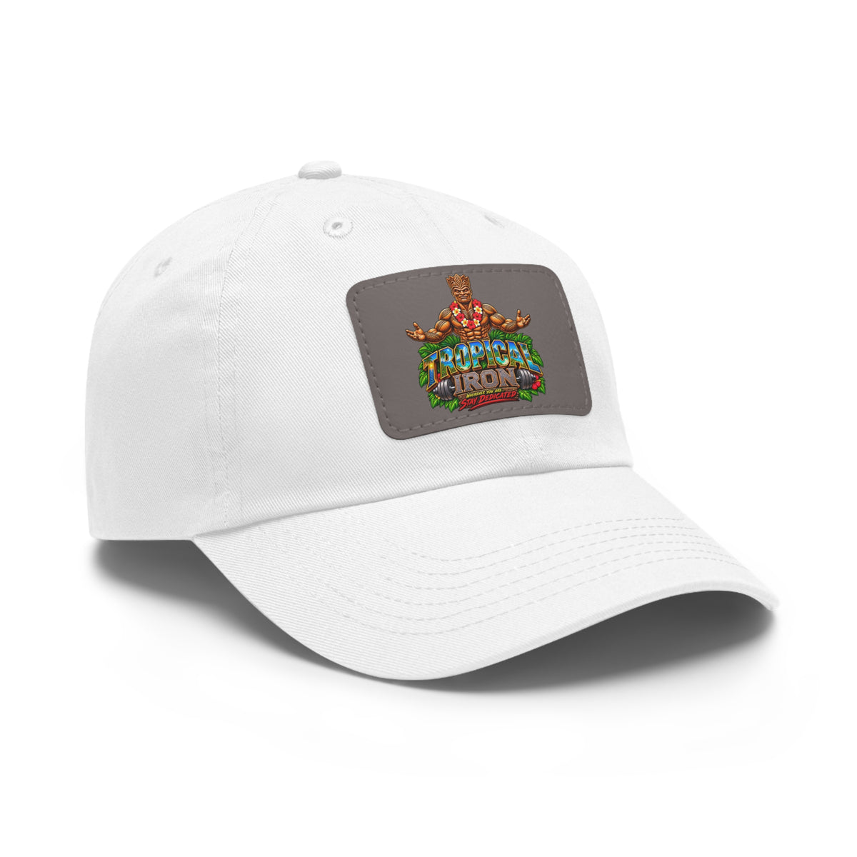 Dad Hat — Rustic Leather Patch 'Tactical Iron' Logo Cap