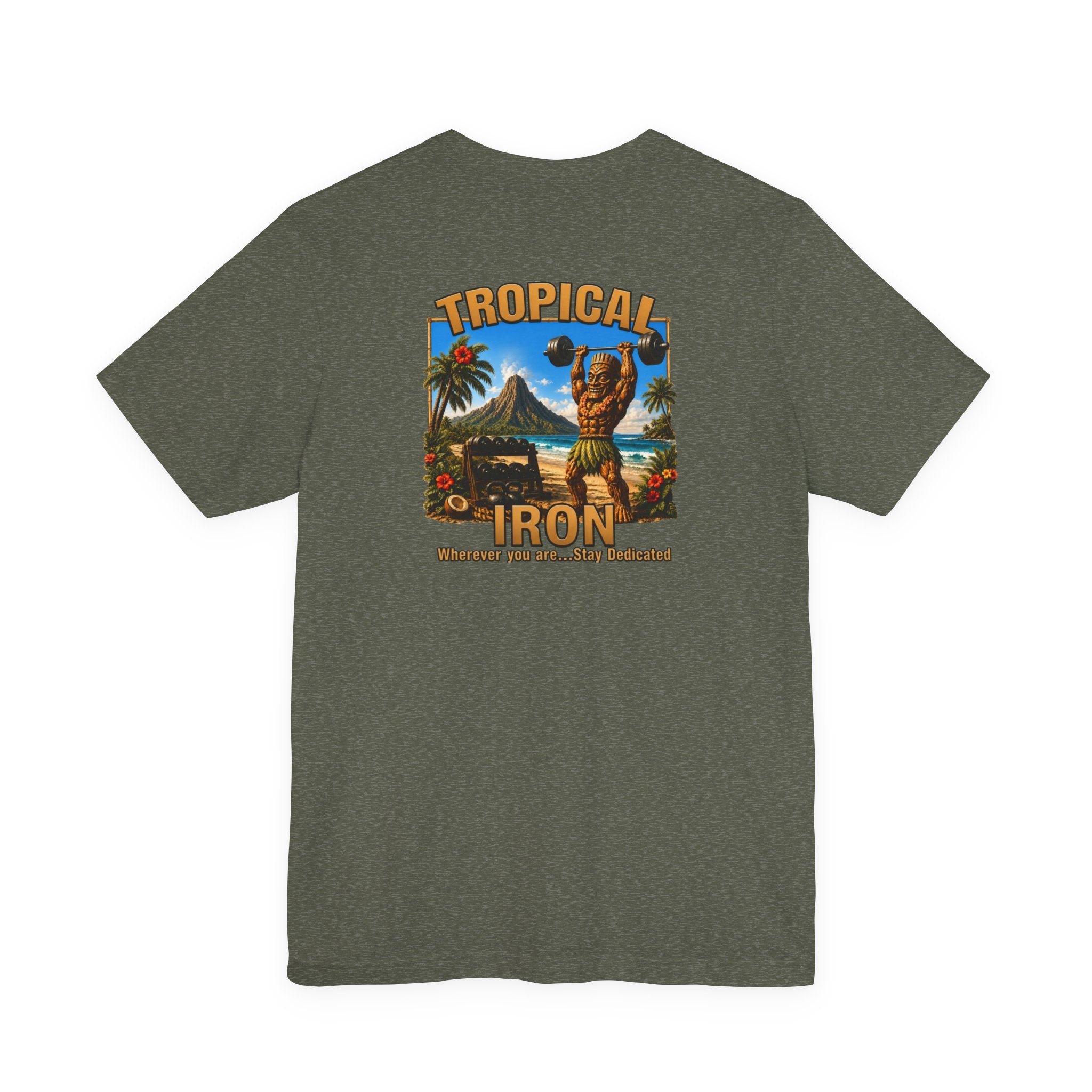 Tropical Iron Beach T-Shirt – Vintage Hawaiian Surf Hula Design