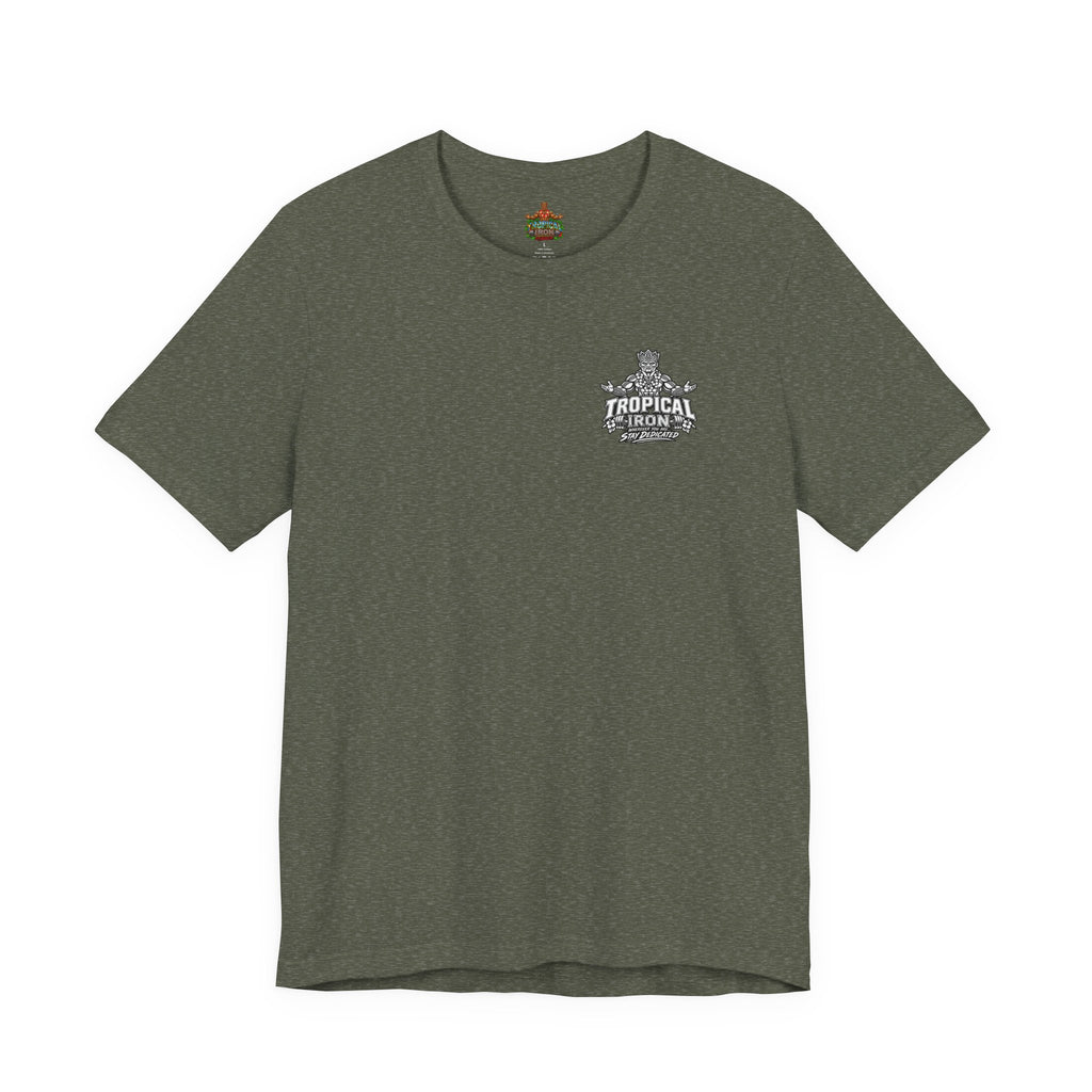 Tropical Iron Weightlifting Tiki — Island Tiki Strength Gym Shirt
