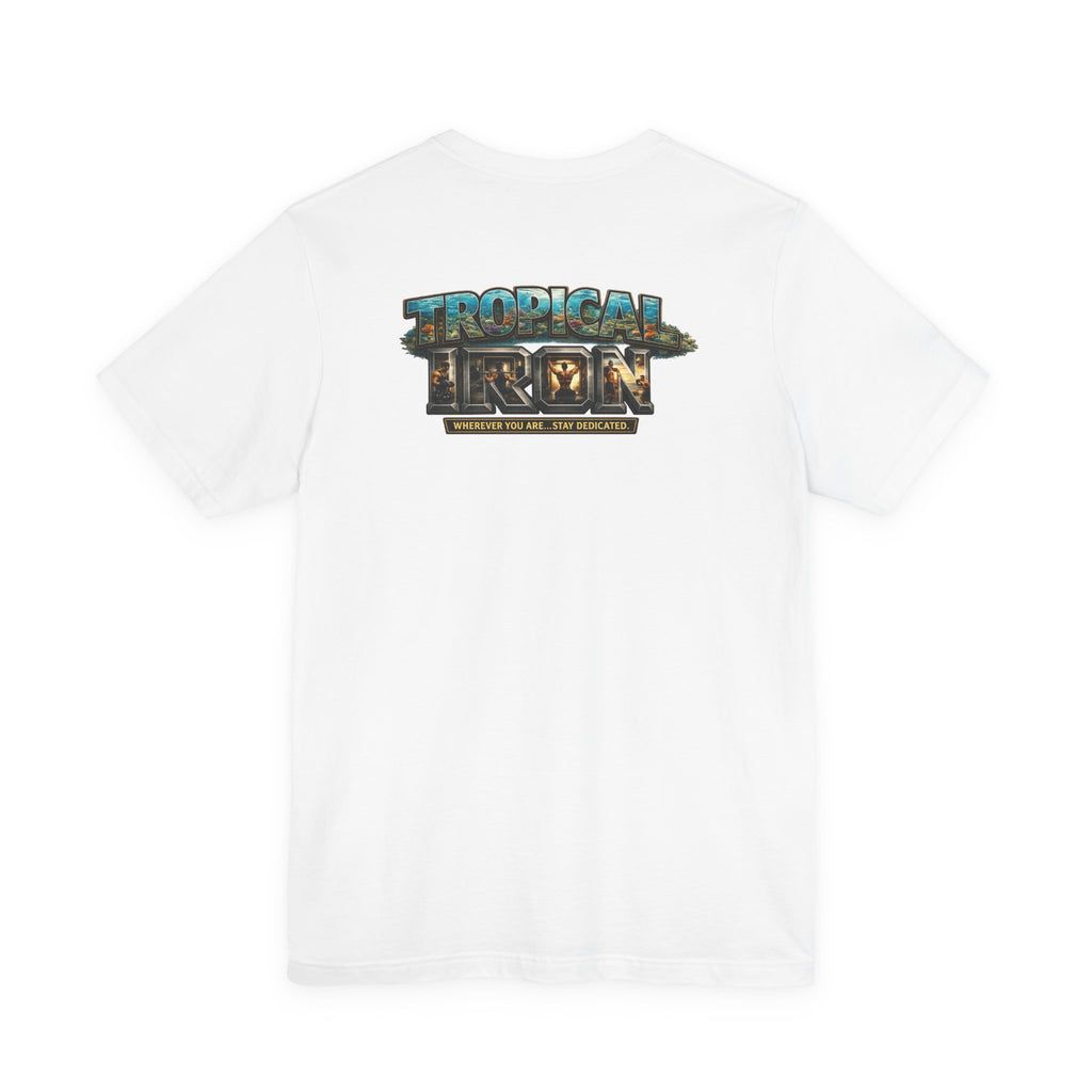 Tropical Iron Graphic T‑Shirt — Vintage Surf Beach Crew Tee