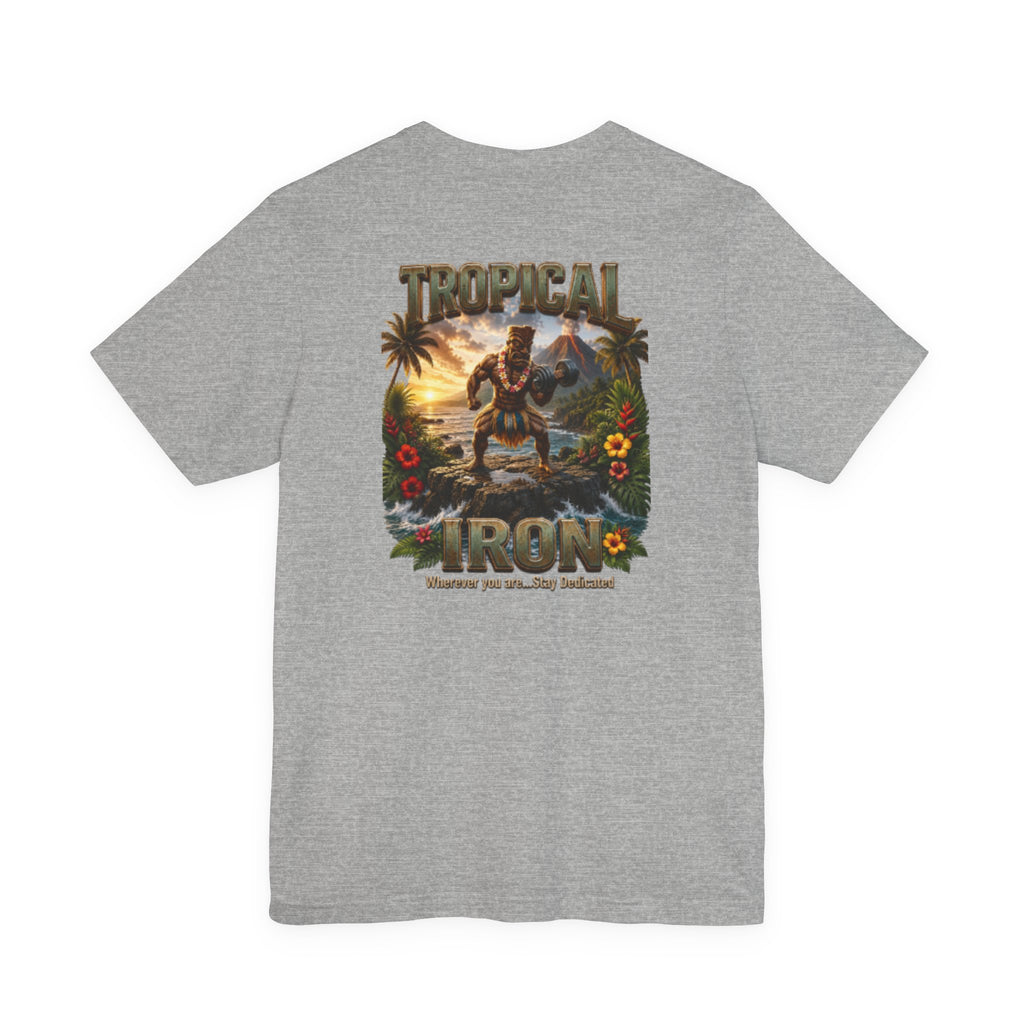 Tropical Iron Graphic Tee — Hawaiian Surf Vintage Sunset Shirt