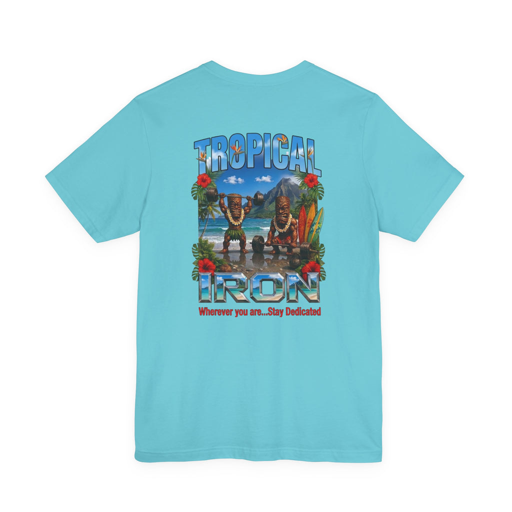 Tropical Iron Beach T-Shirt – 'Tropical Iron' Vintage Surf Crew Tee