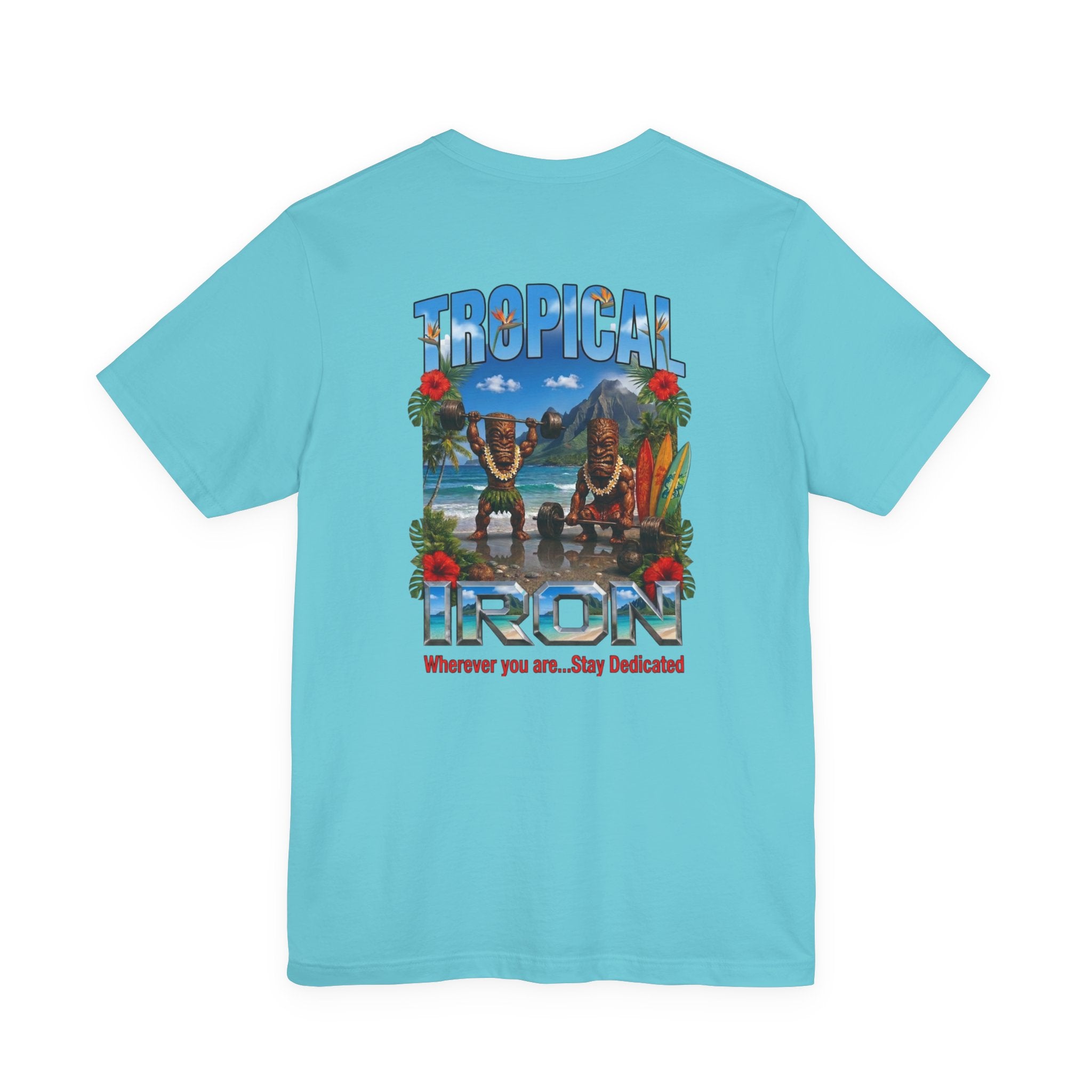 Tropical Iron Beach T-Shirt – 'Tropical Iron' Vintage Surf Crew Tee