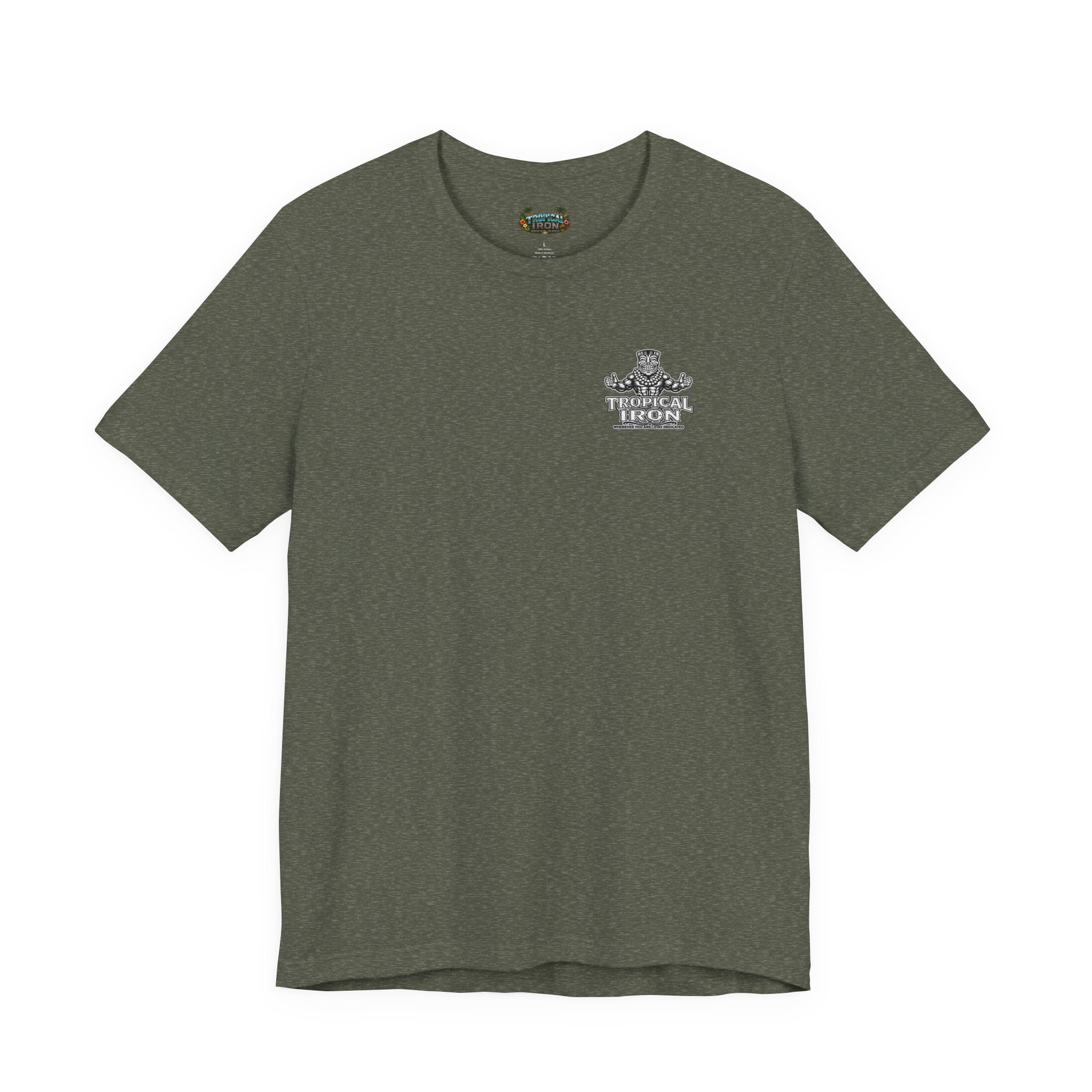 Tropical Iron Weightlifting Tiki — Island Tiki Strength Gym Shirt